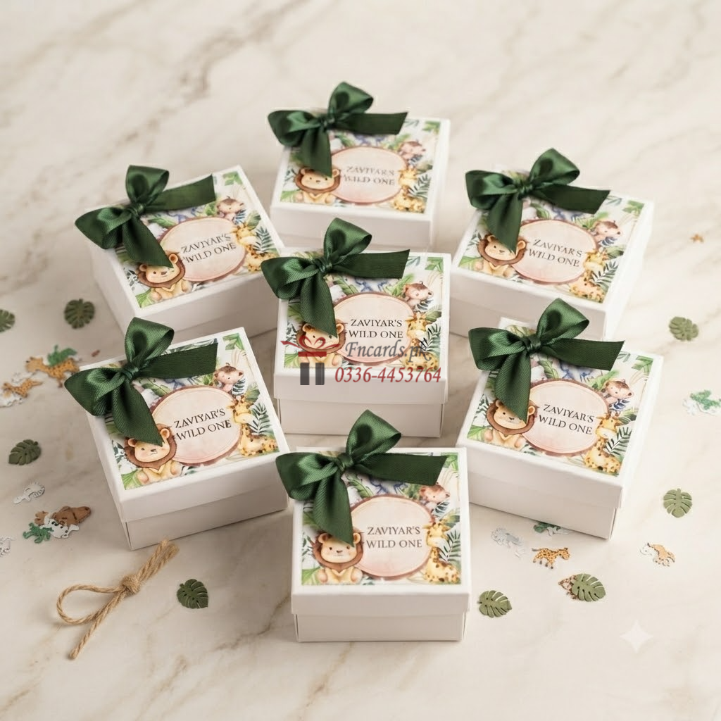 Simple Flawers Bid Boxes With Green Bow