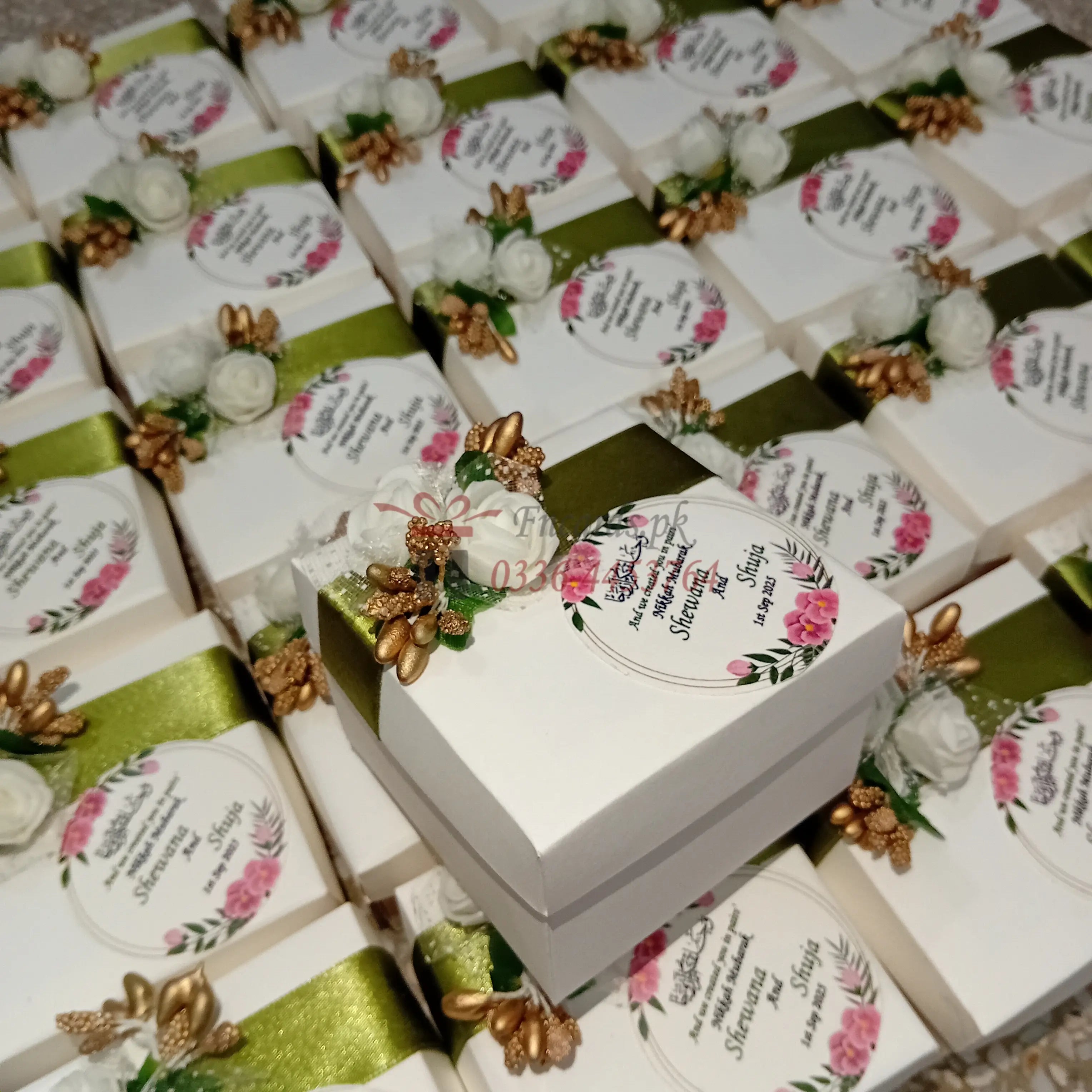 Two Flower Two Seed Bid Boxes With Name Tag