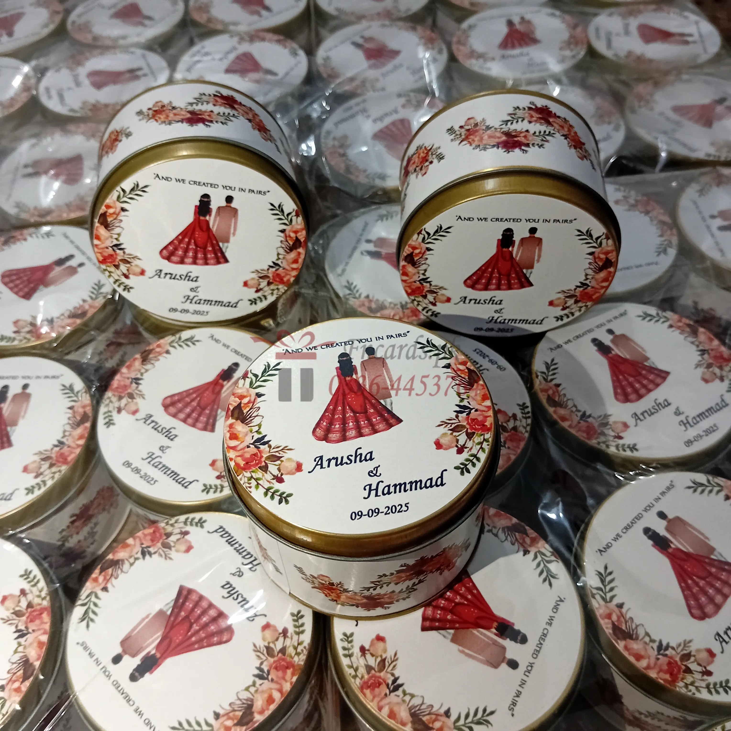 Tin Bid Boxes With Mahroon Flowers With Pic