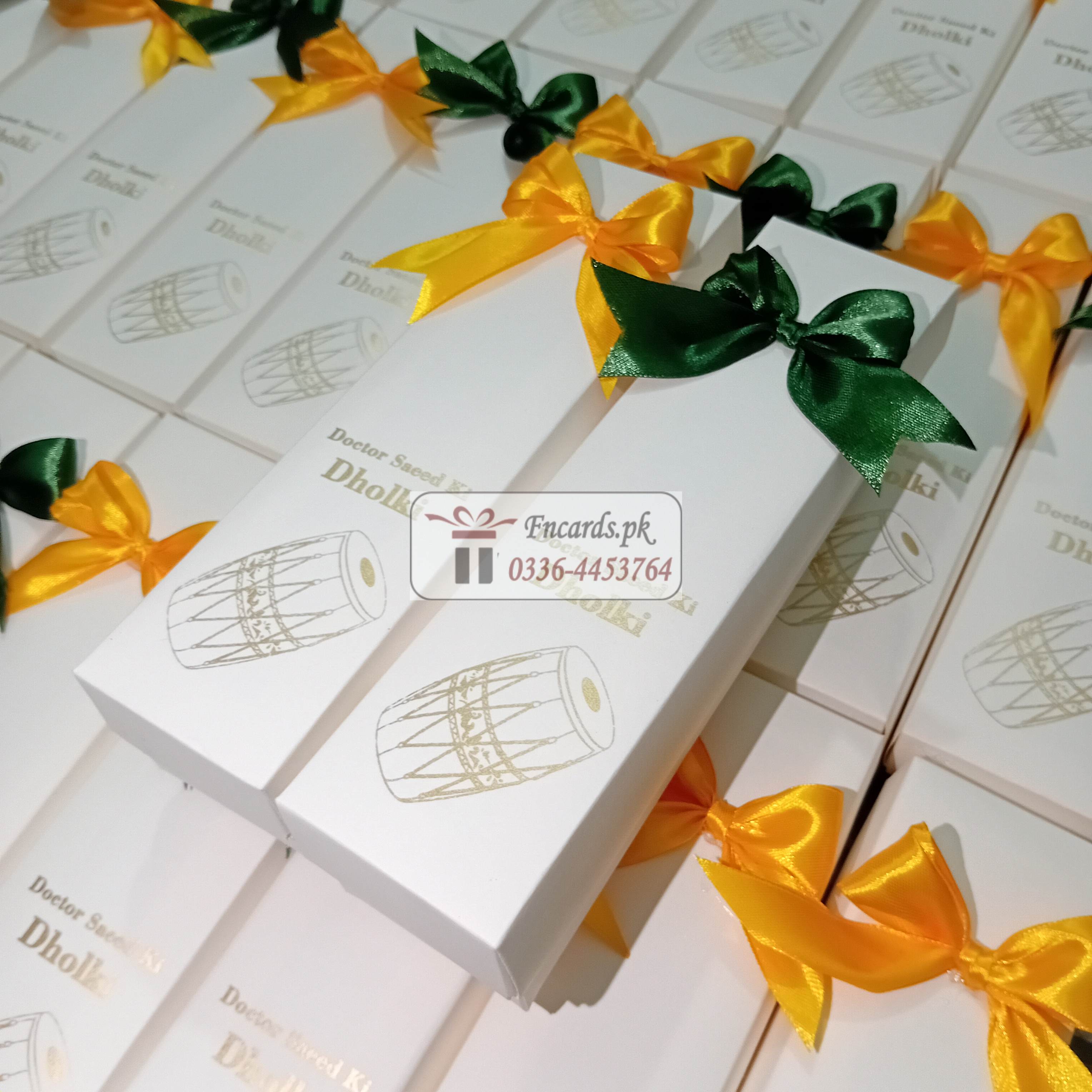 Dholki Gift Boxes With Bow