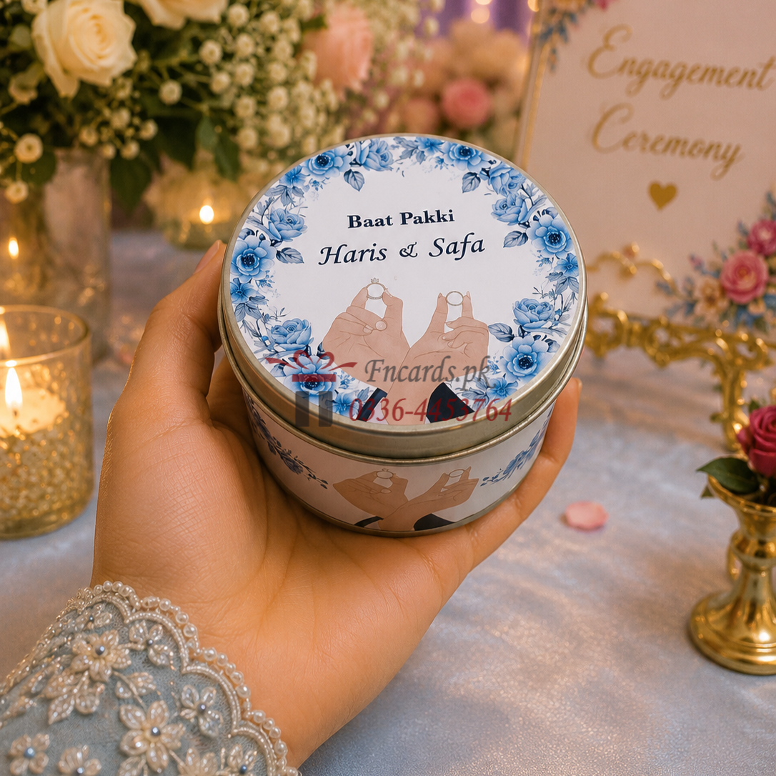 Blue Theme Baat Pakki Tin Bid Boxes
