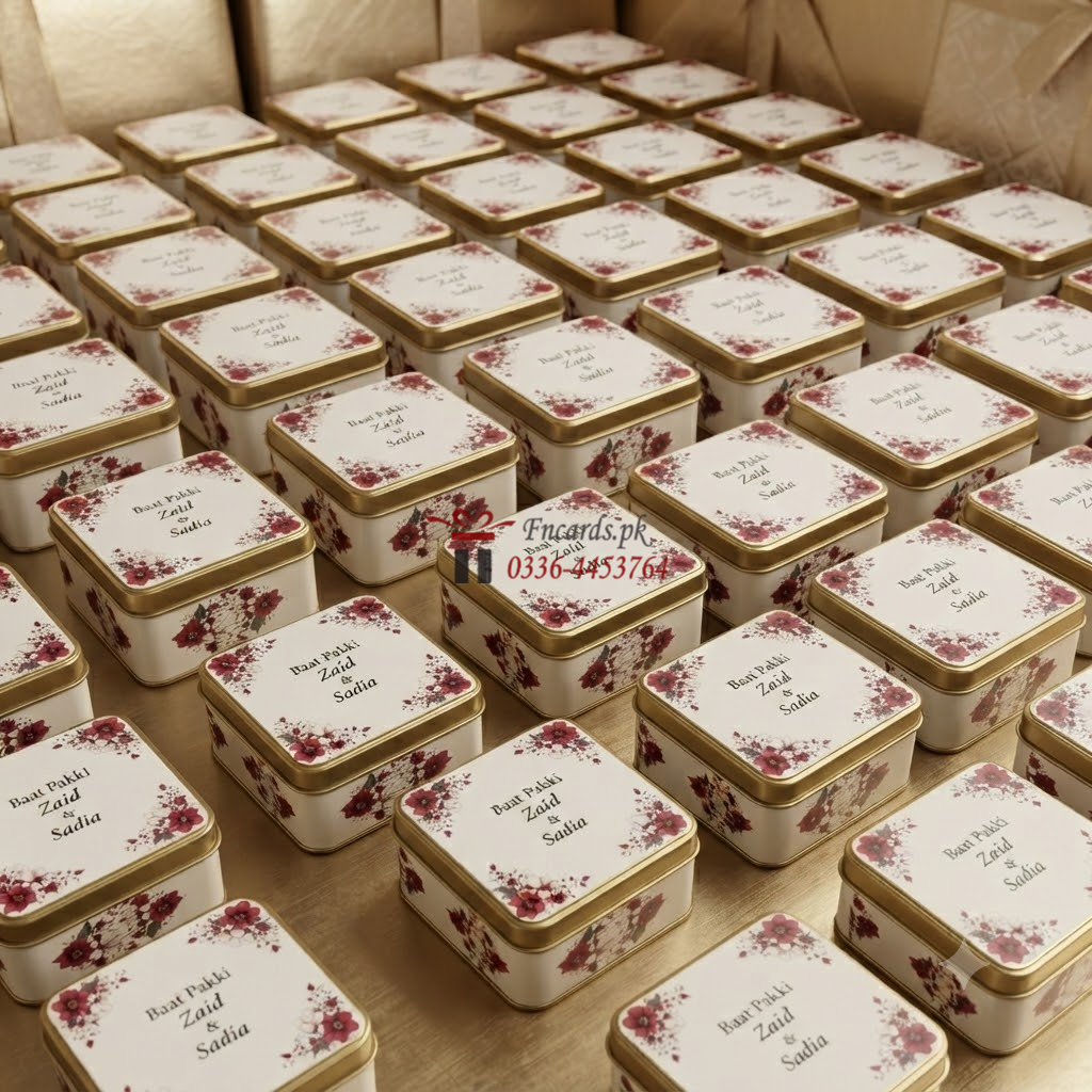 Decorative Square Tin Favor Boxes