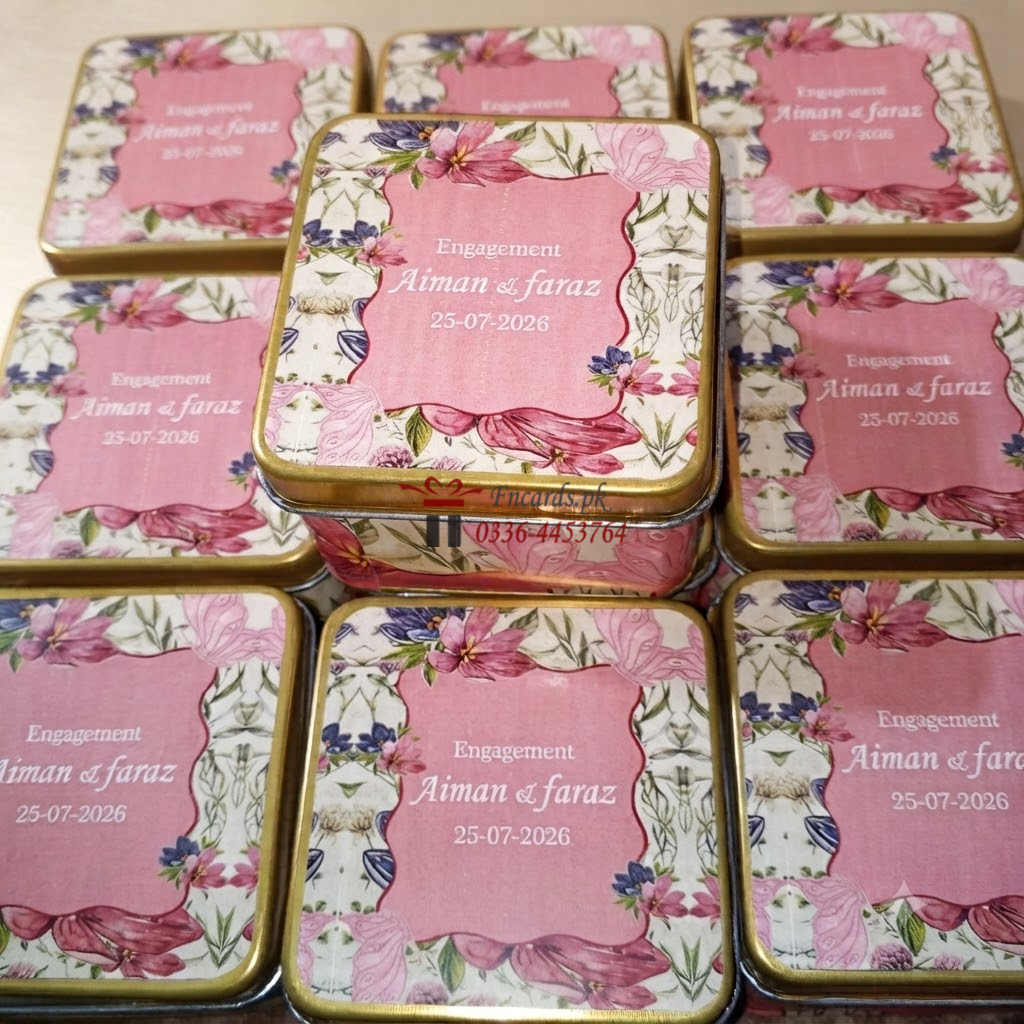 Elegant Square Tin Favor Boxes for Weddings & Parties