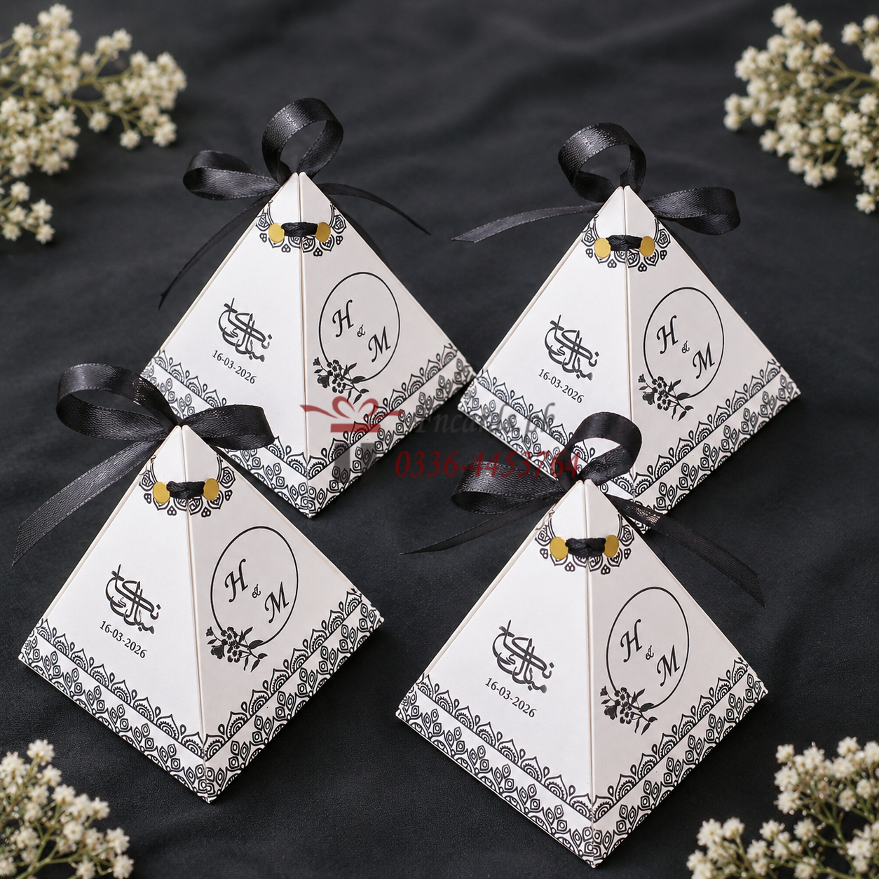Triangle Bid Boxes black Printing