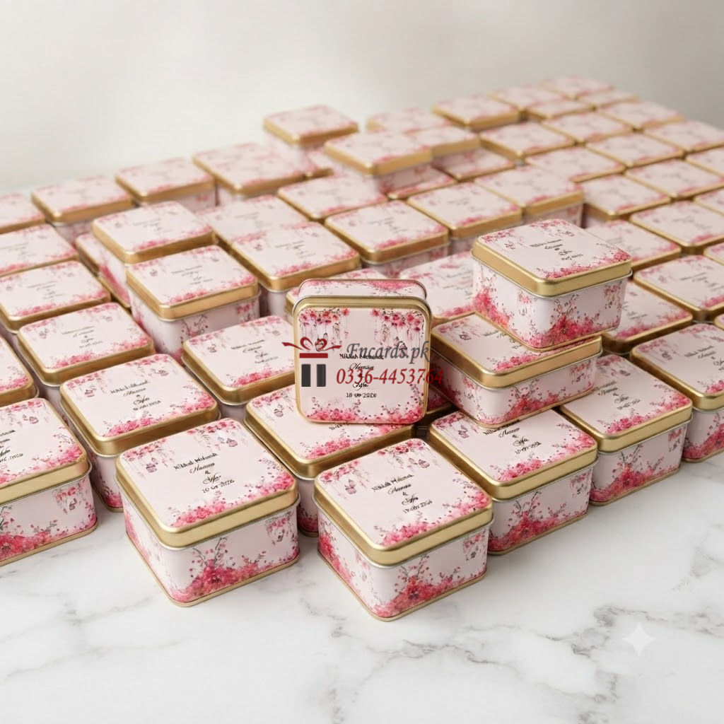 Small Square Metal Tin Containers with Lids