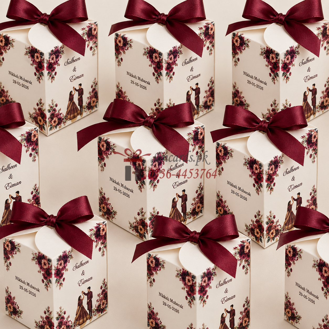 Square Shape Bid Boxes With Mahron Design