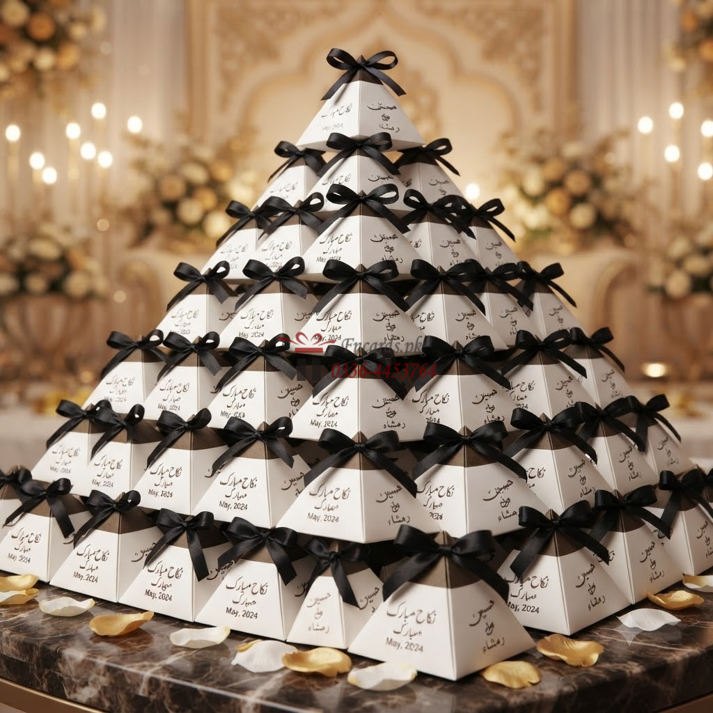 Triangle Bid Boxes With Black Printing