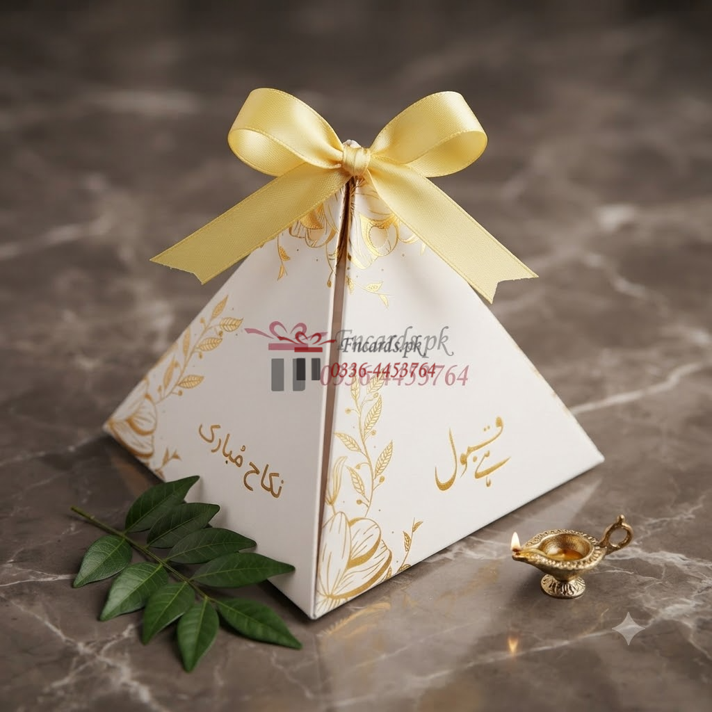 Triangle Bid Boxes With Goldan Printing