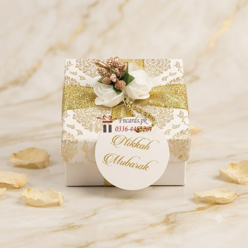 There Flower One Seed Bid Boxes With Zari Ribbon