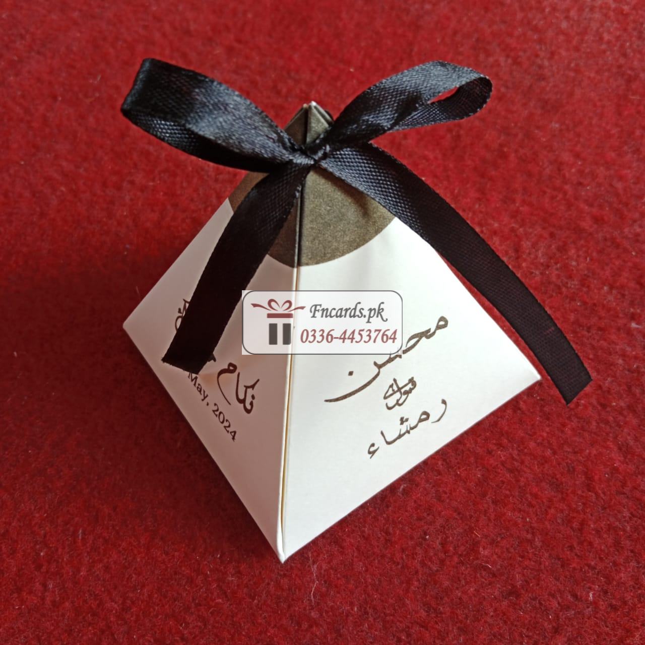 Triangle Bid Boxes With Black Printing