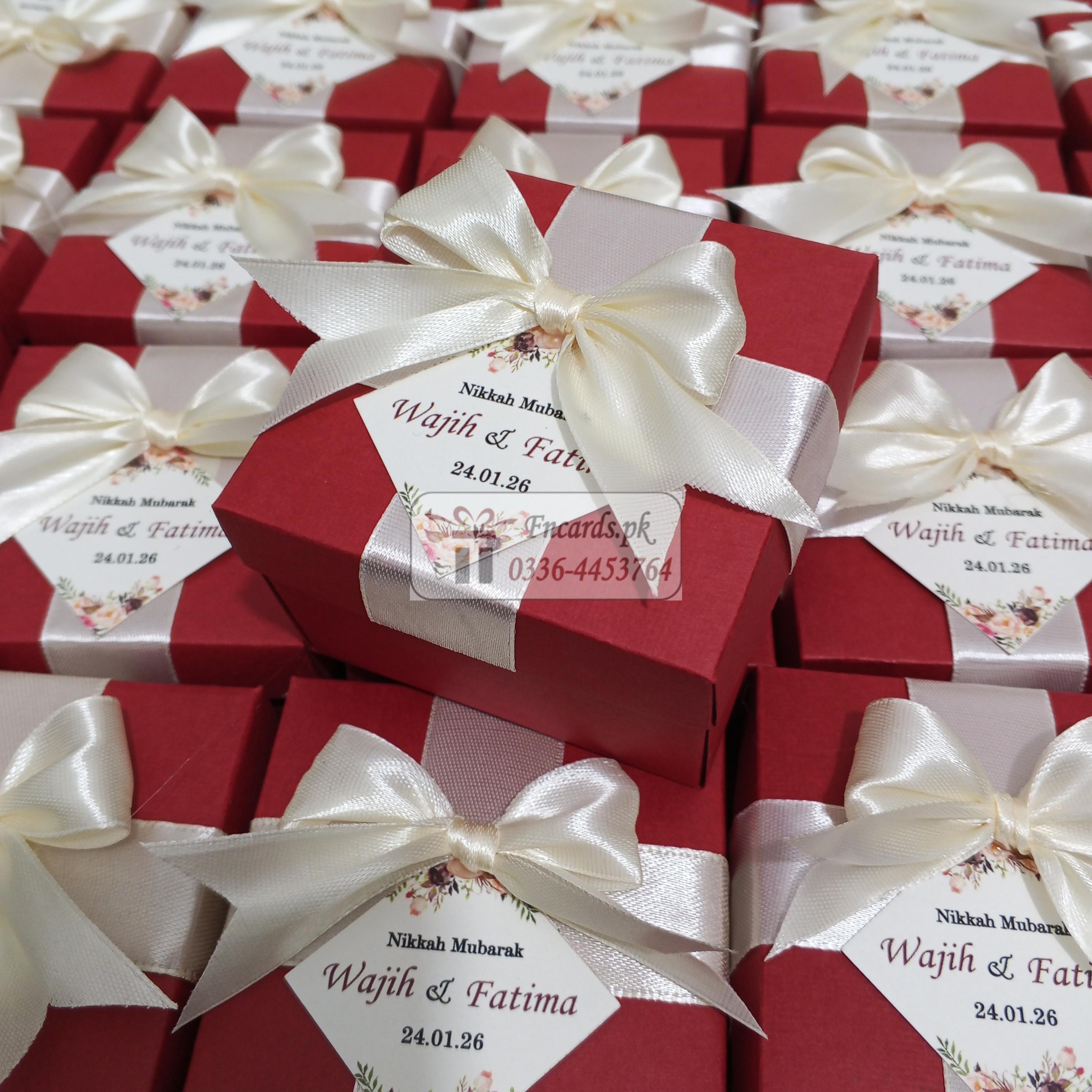 Mahroon Bid Boxes With Tag Tai