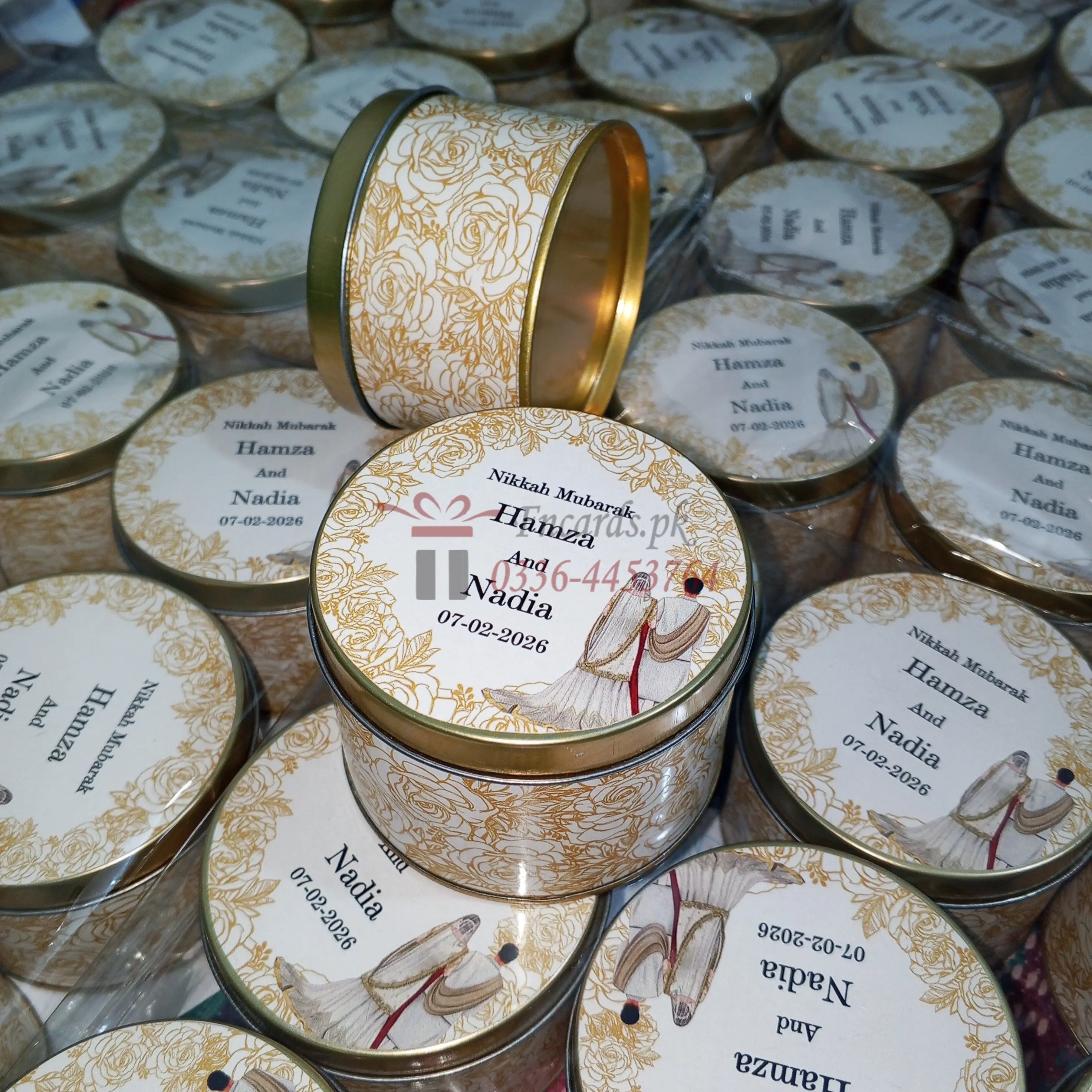 Tin Bid Boxes With Goldan Design