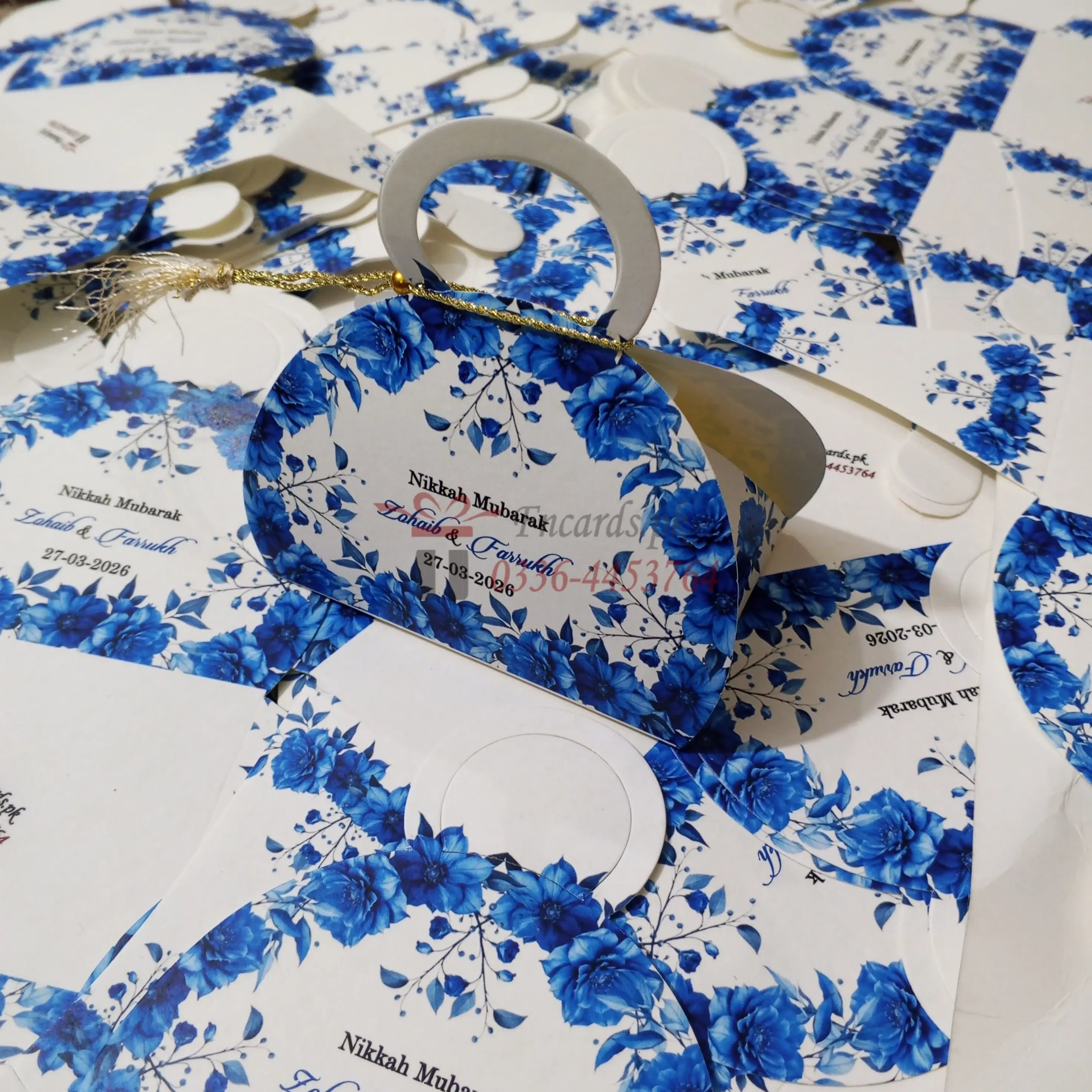 Pris Style Bid Box With Blue Printing