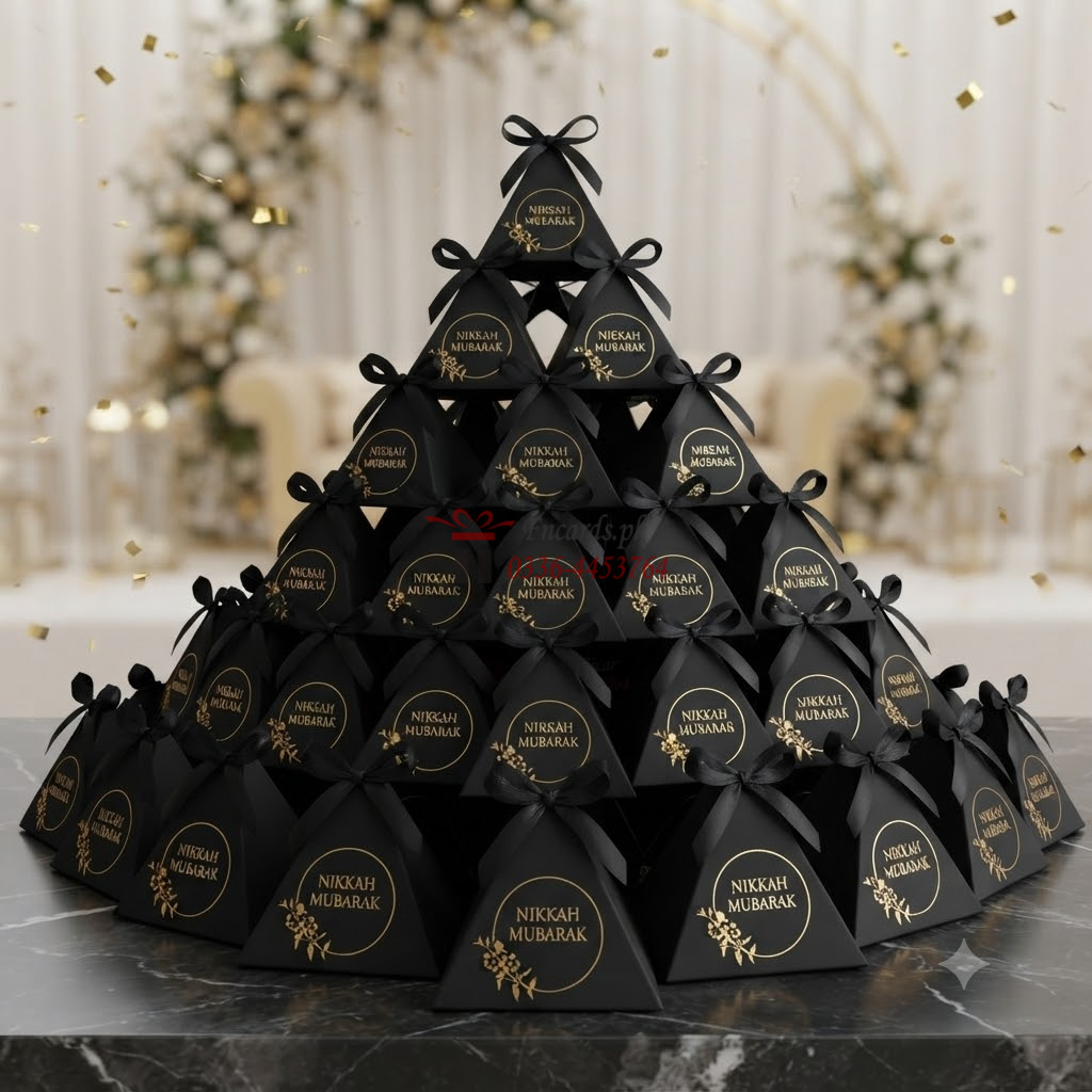 Black Colour Triangle With Black Ribbon