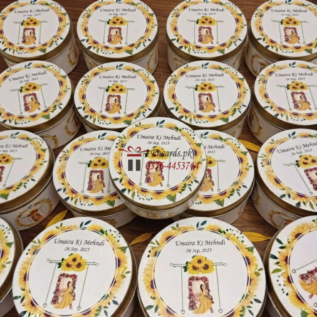 Tin Bid Boxes With Mahndi Design