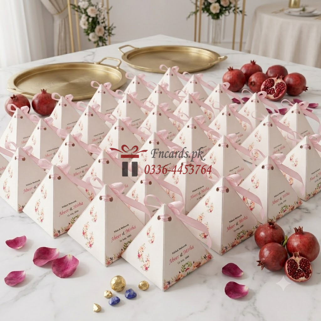 Triangle Bid Boxes With Unique Flowers Printing