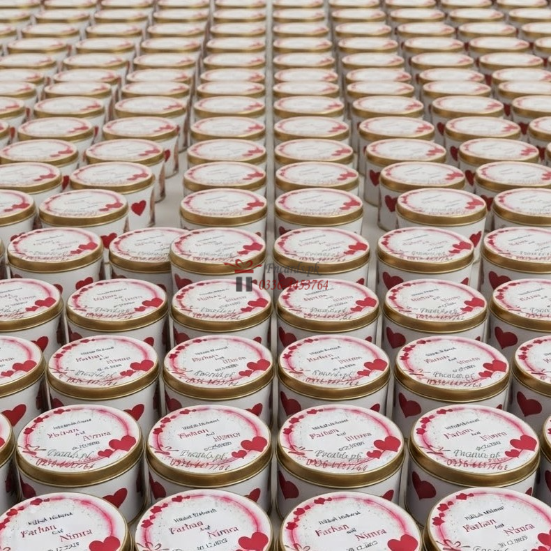 Tin Bid Boxes With Heart Print