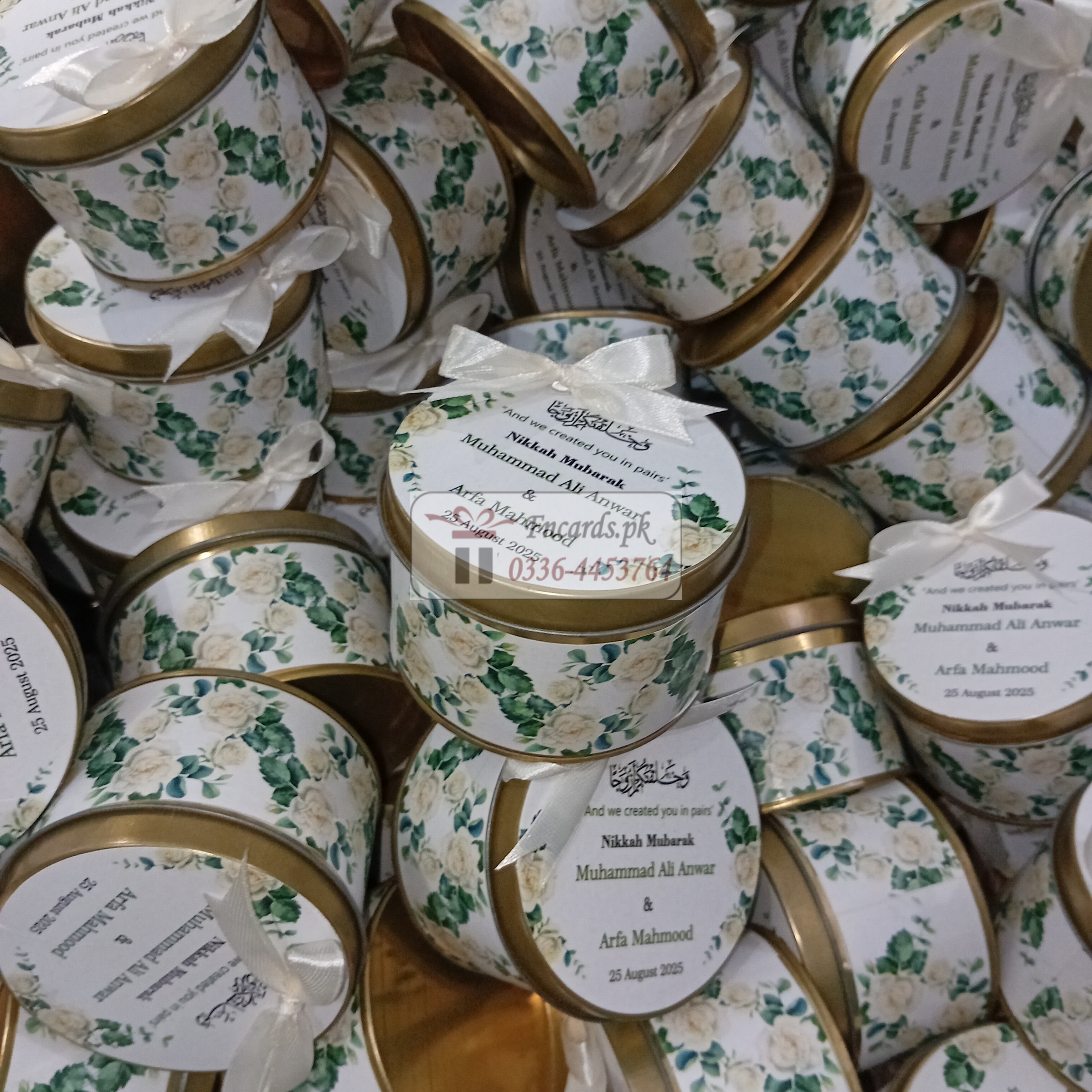 Tin Bid Boxes With Bow