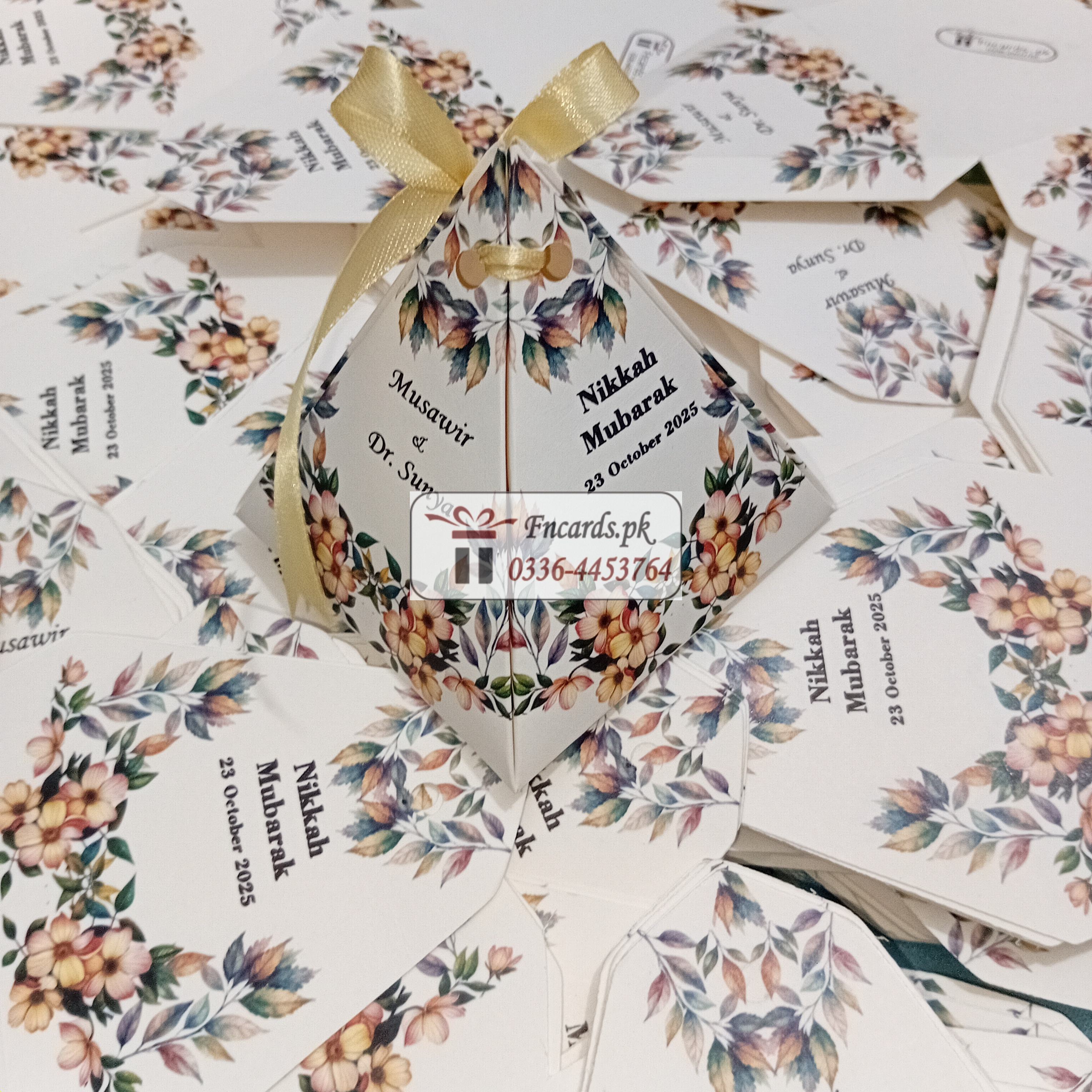 Triangle Bid Boxes With Malti Colours Flowers