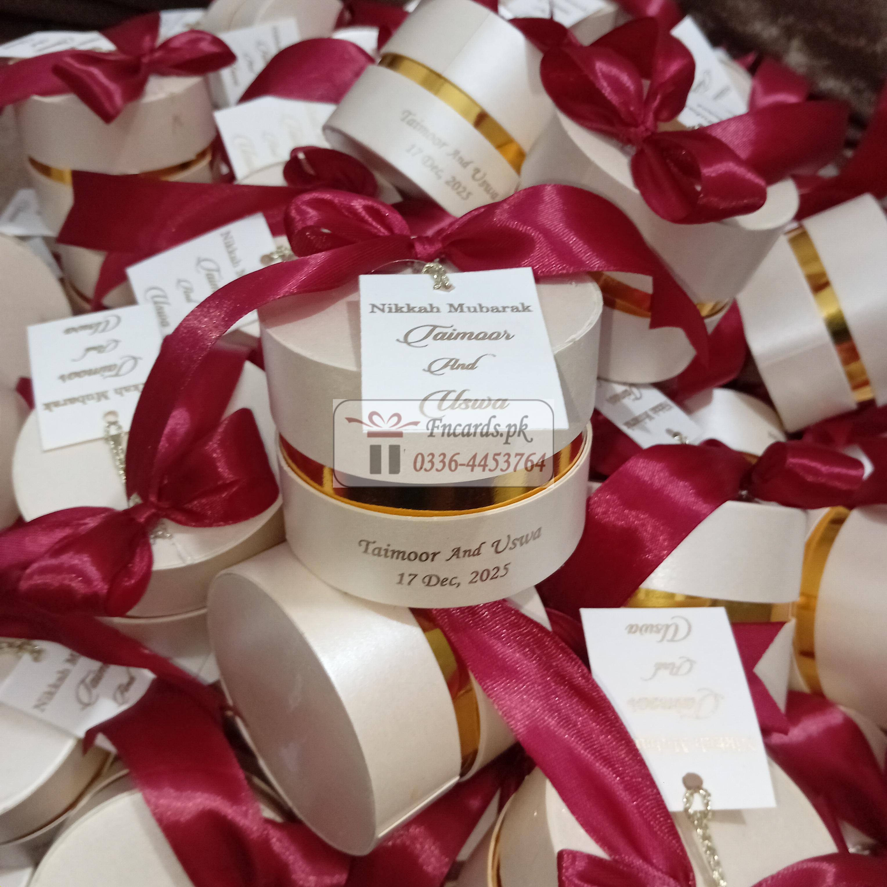 Round Bid Boxes With Mahron Tai Tag