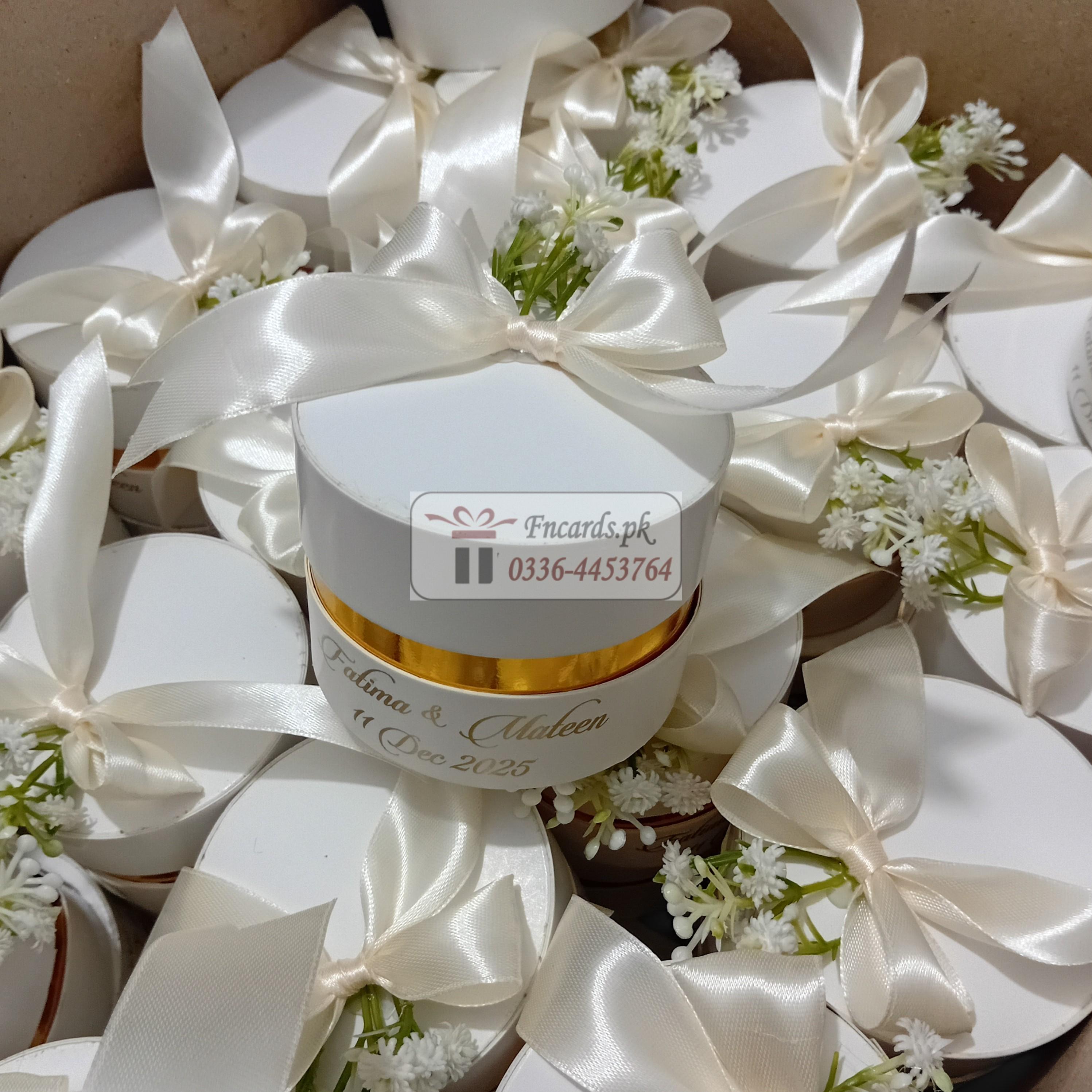 Round Bid Boxes With Tai And Flowers