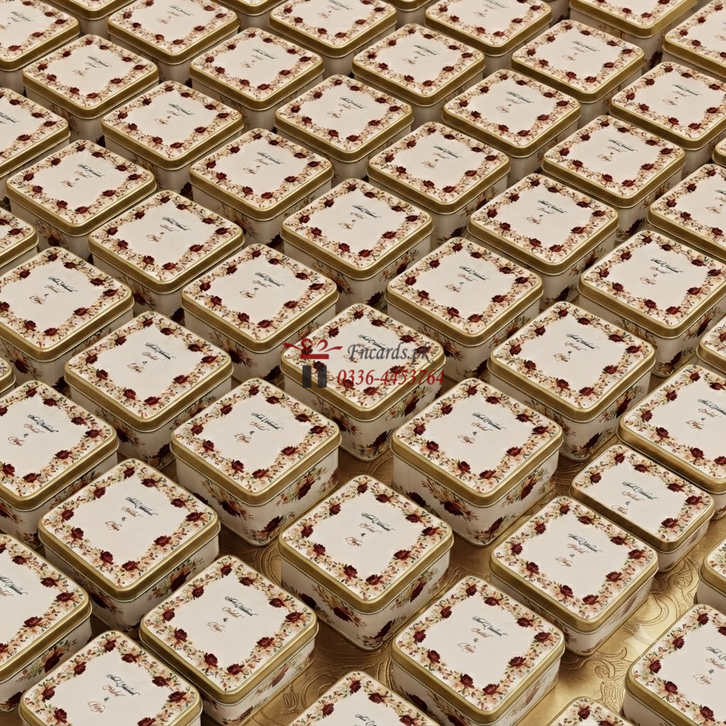 Premium Empty Square Tin Box for Gifts and Favors
