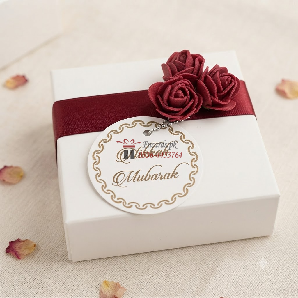Bid Boxes With Name And Mahroon Flowers
