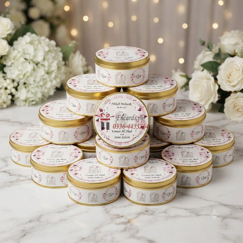250 Gram Sweet Tin Boxes Pink Flowers
