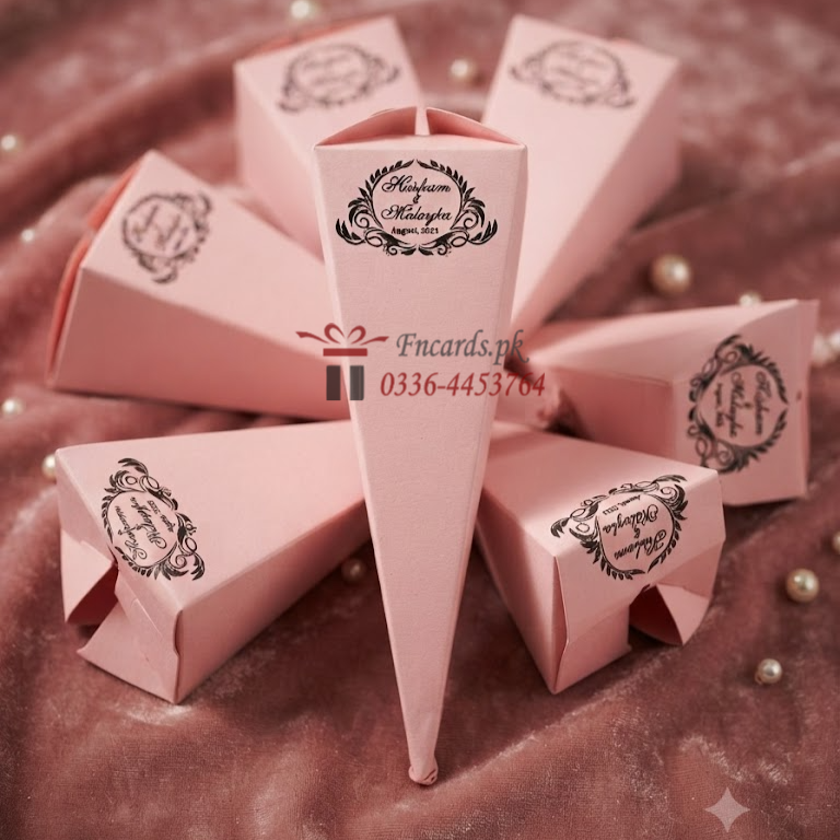 Baby Pink Cone Bid Boxes