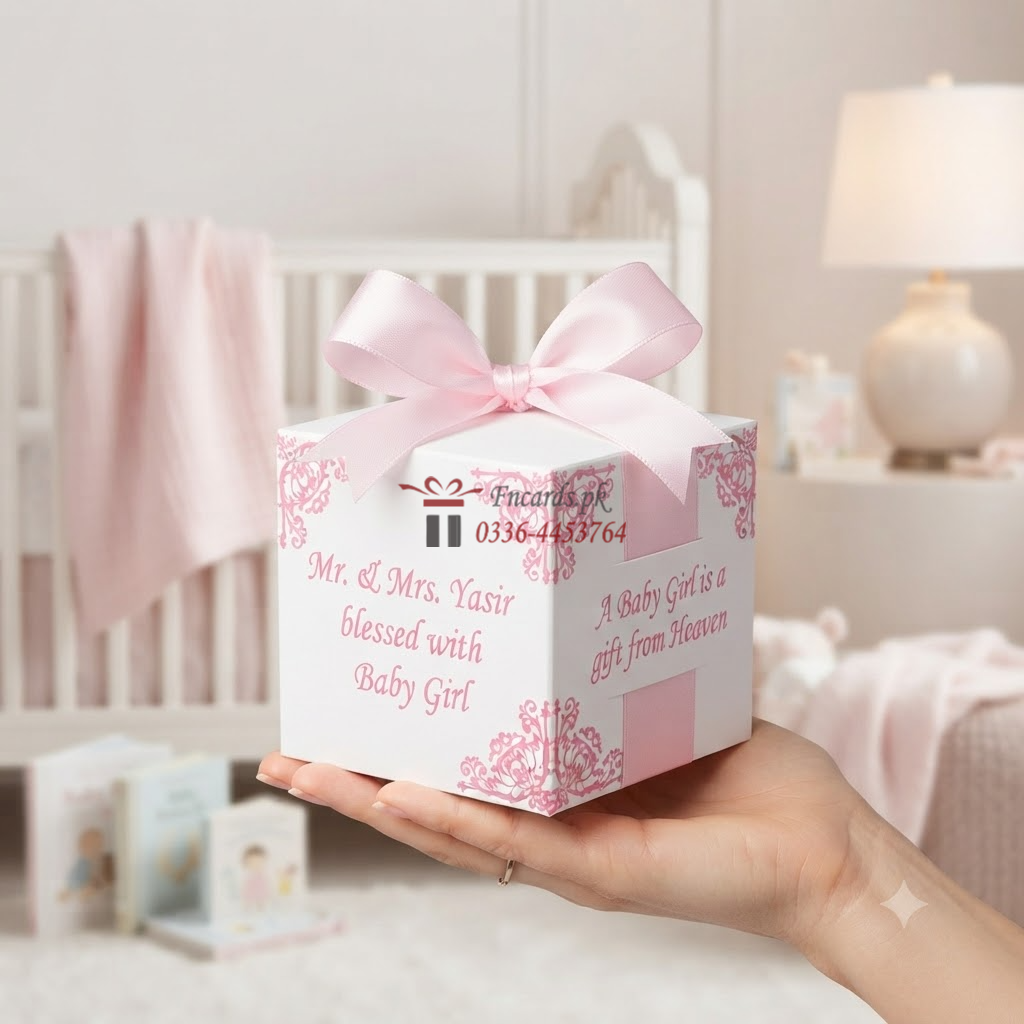 Square Shape  Bid Boxes With Pink Ribbon