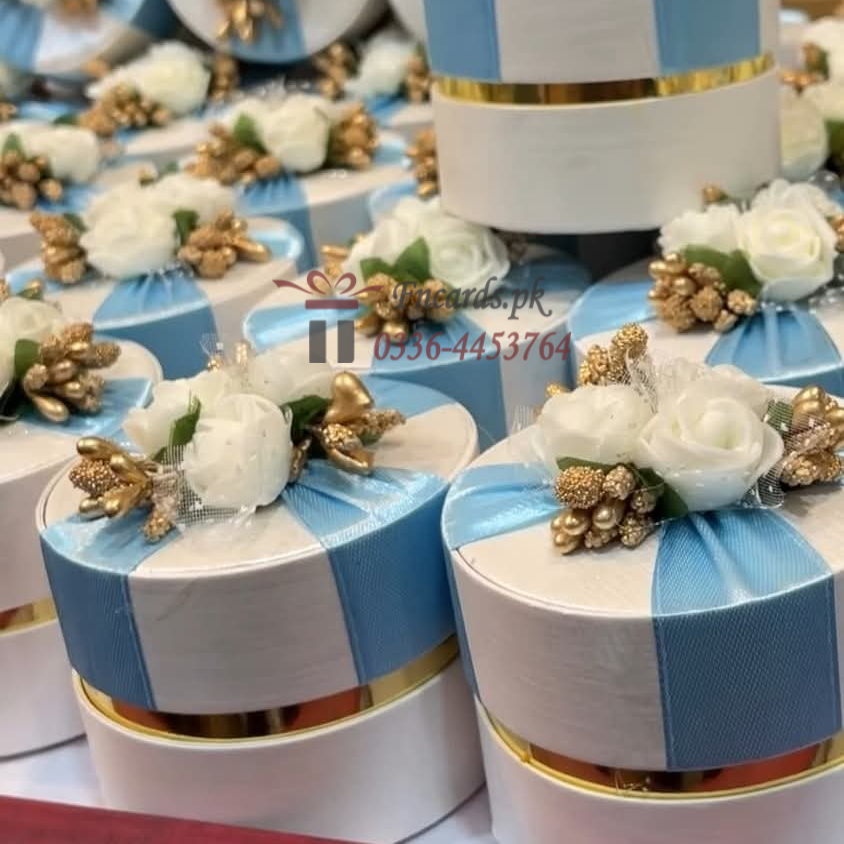 Round Bid Boxes With Flowers And Seed