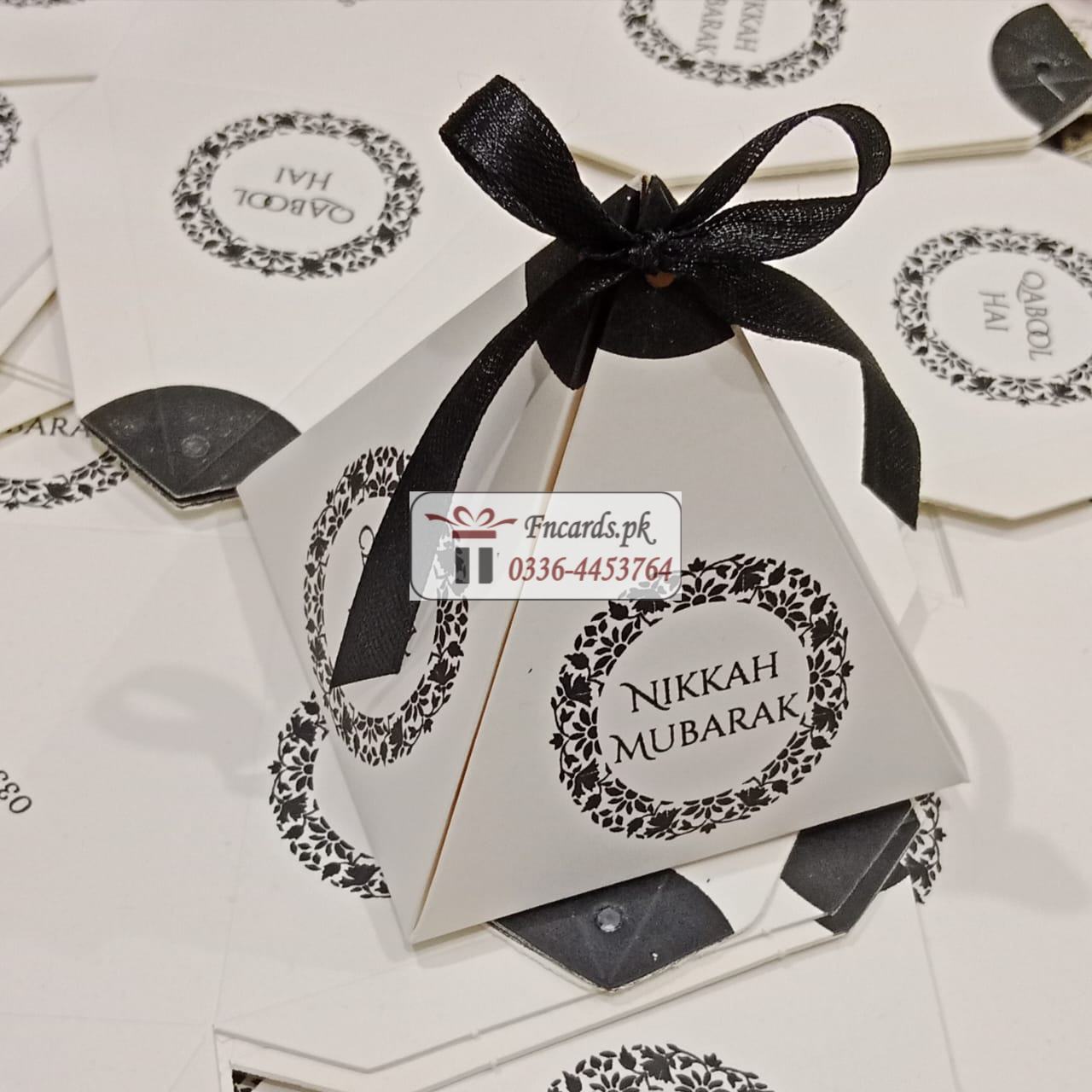 Triangle Bid Boxes OffWhite With Black Printing