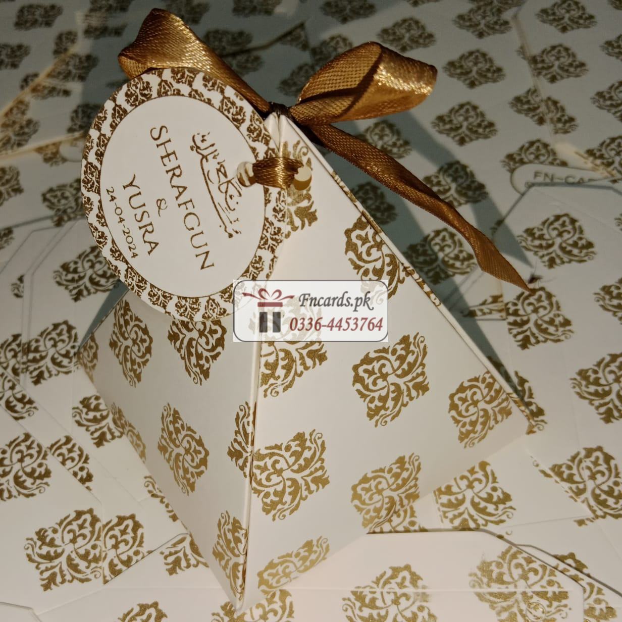 Triangle Bid Boxes With Round Name Tag