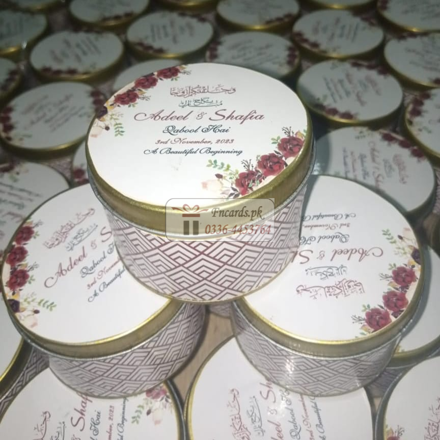 Tin Bid Boxes With Flower Style