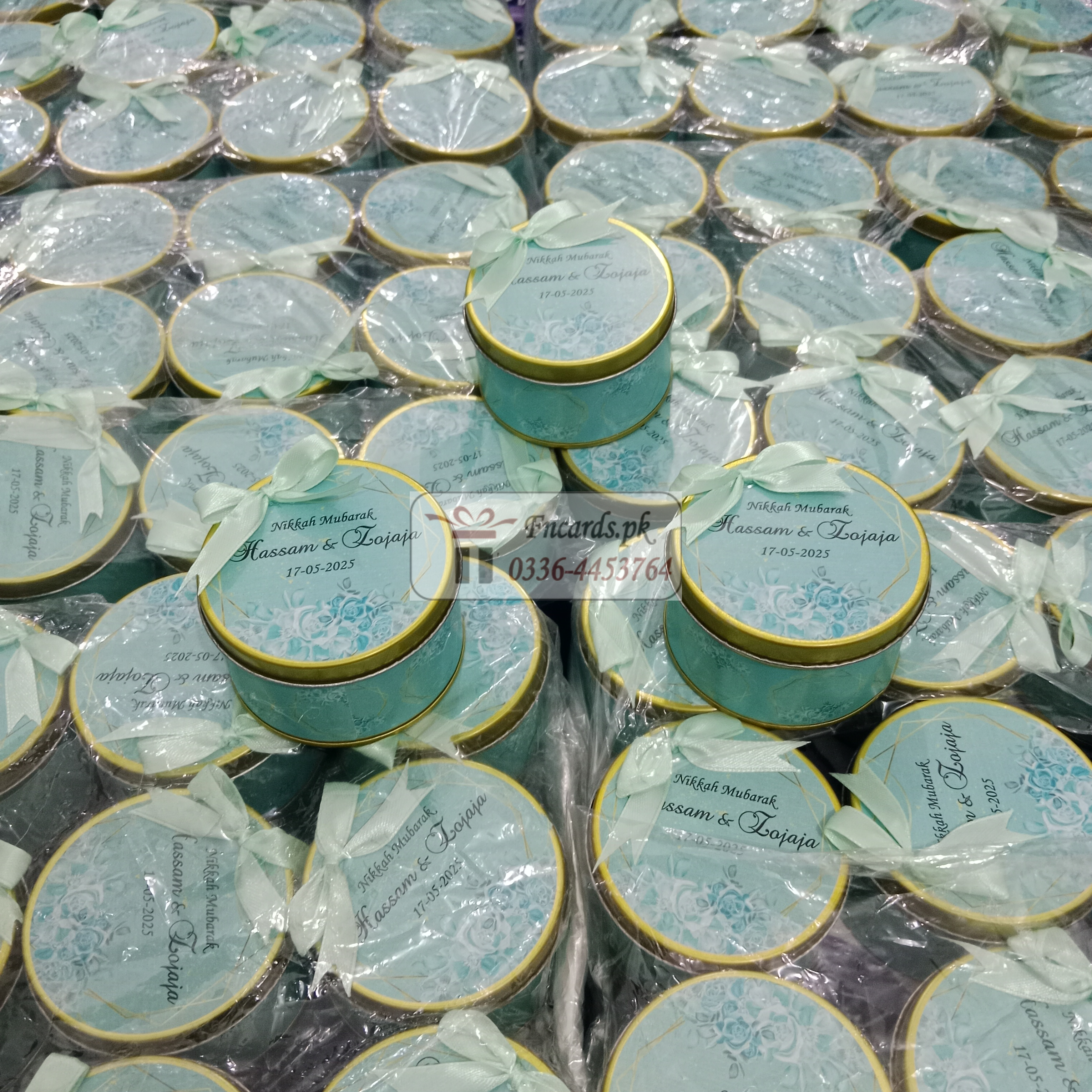 Green Theme Tin Bid Boxes With Bow