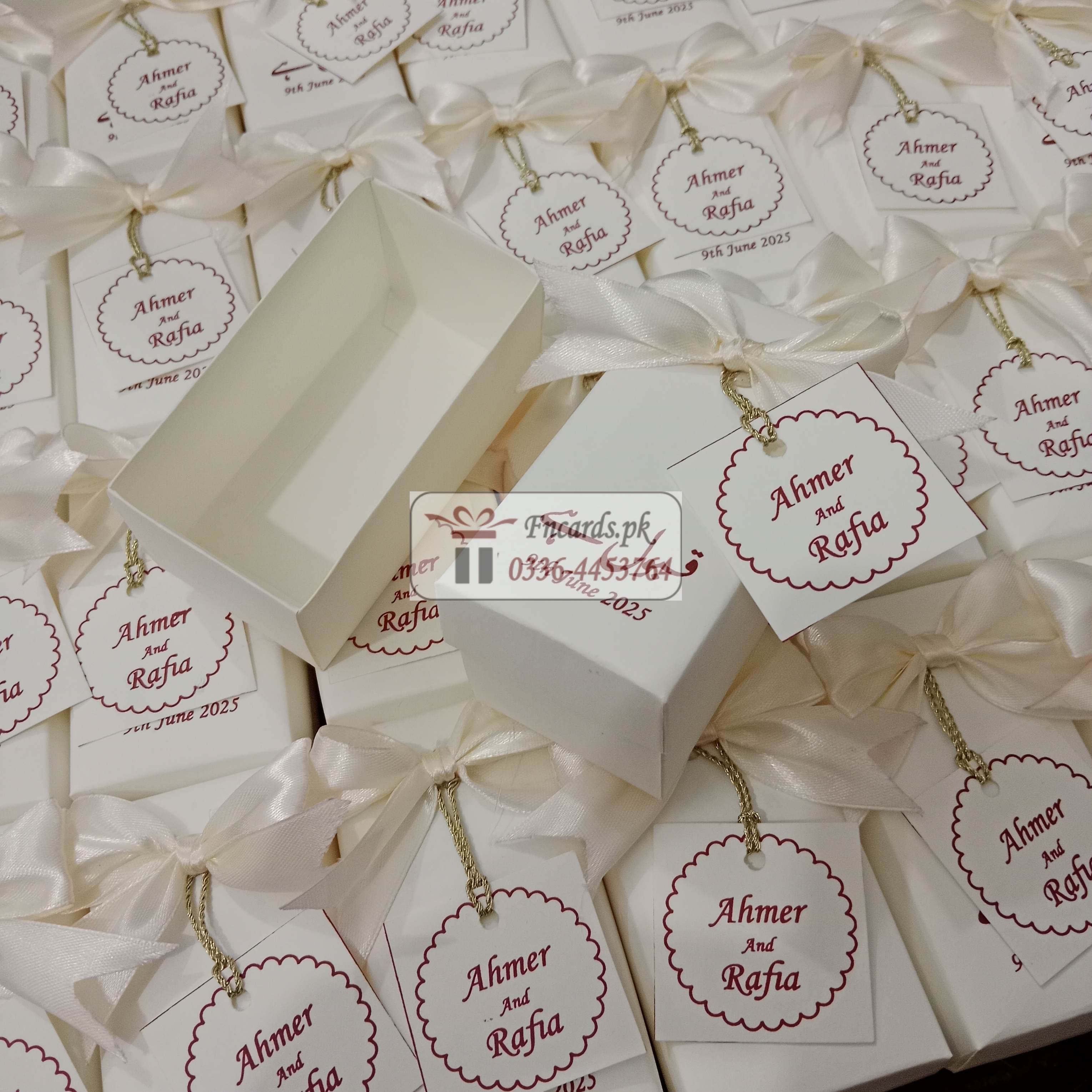 Long Bid Boxes With Tag tai  Mahroon Printing