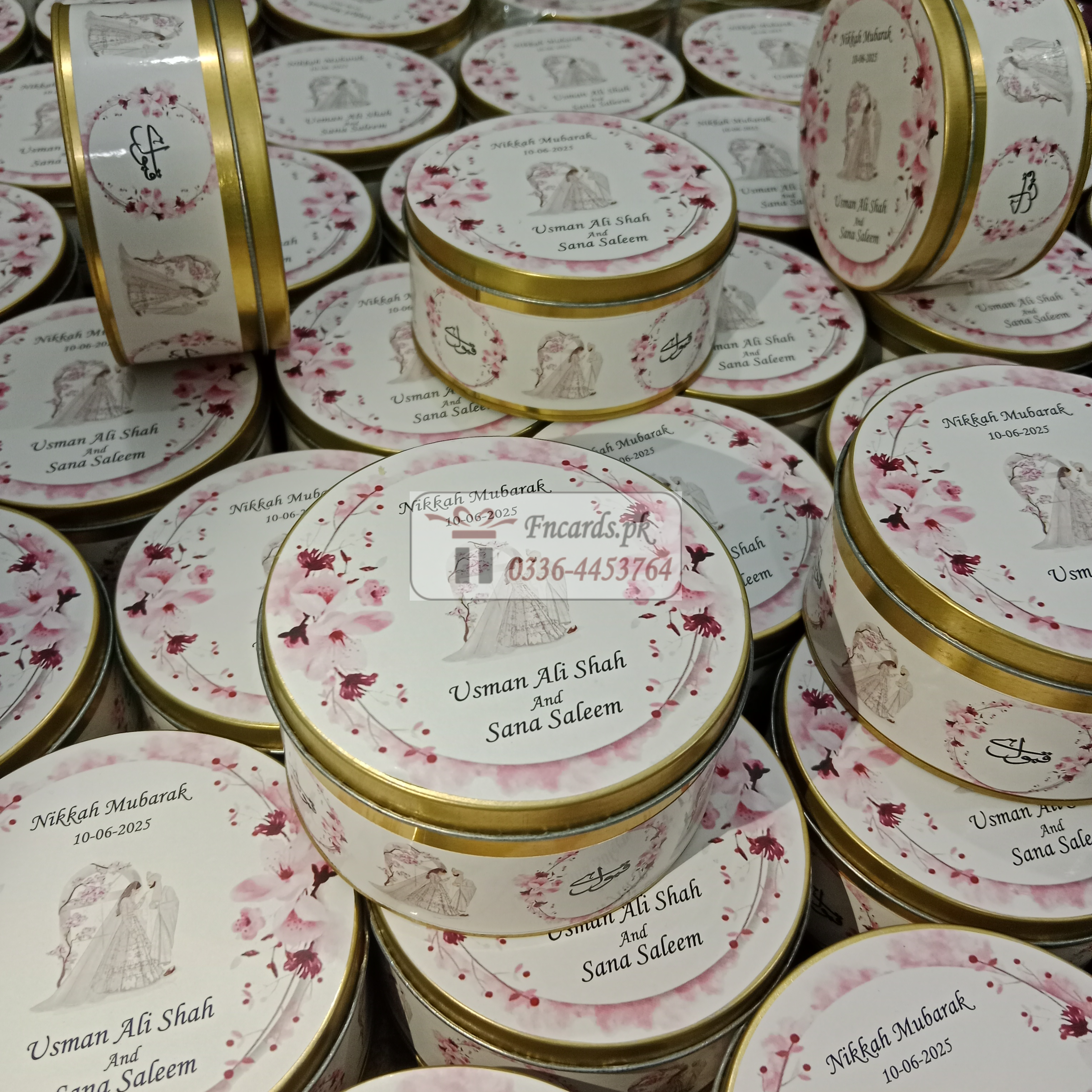 250 Gram Sweet Tin Boxes Pink Flowers