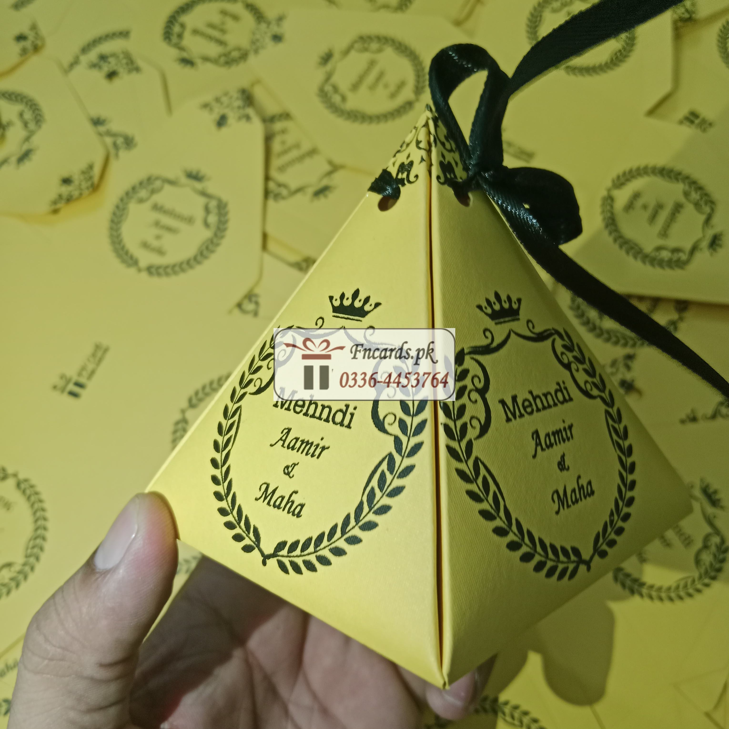 Yellow Colour Triangle Bid Boxes