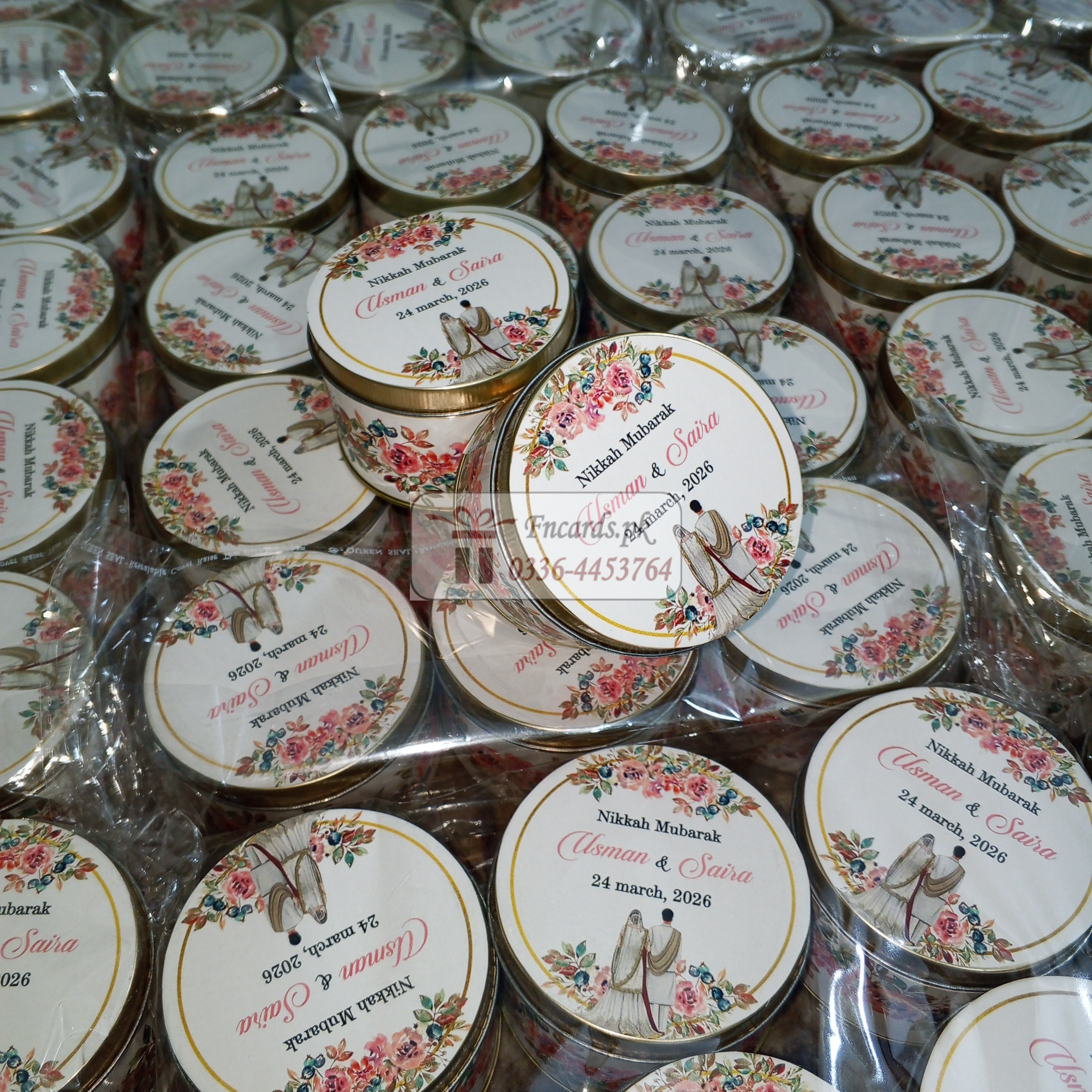 Tin Bid Boxes With Flowers Bail