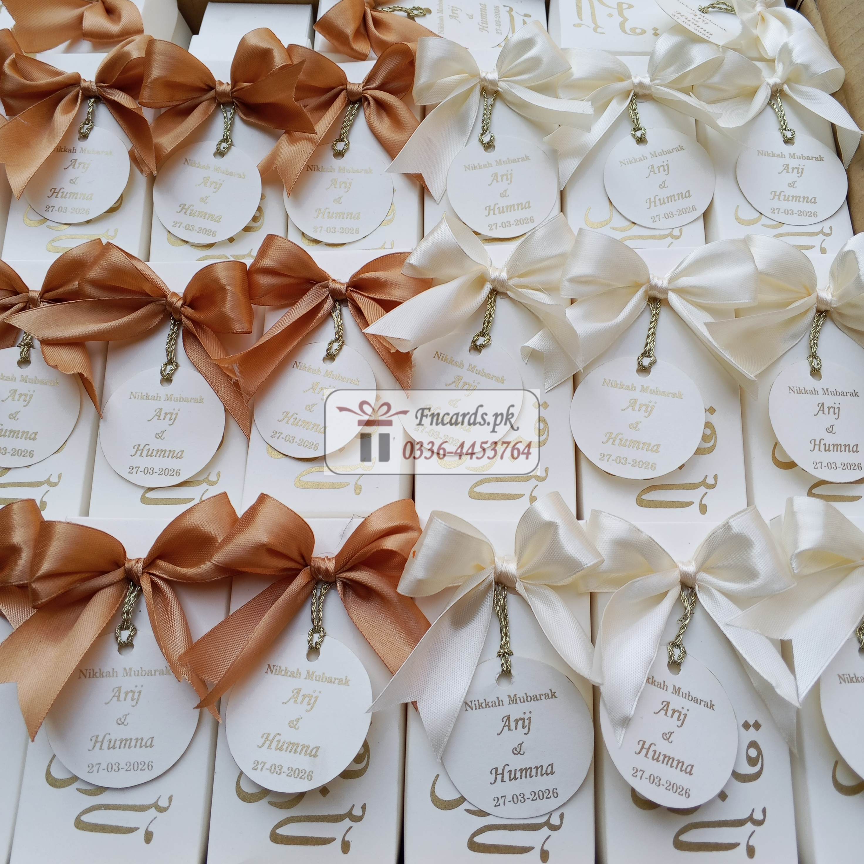 Long Bid Boxes With Bow And Round Tag