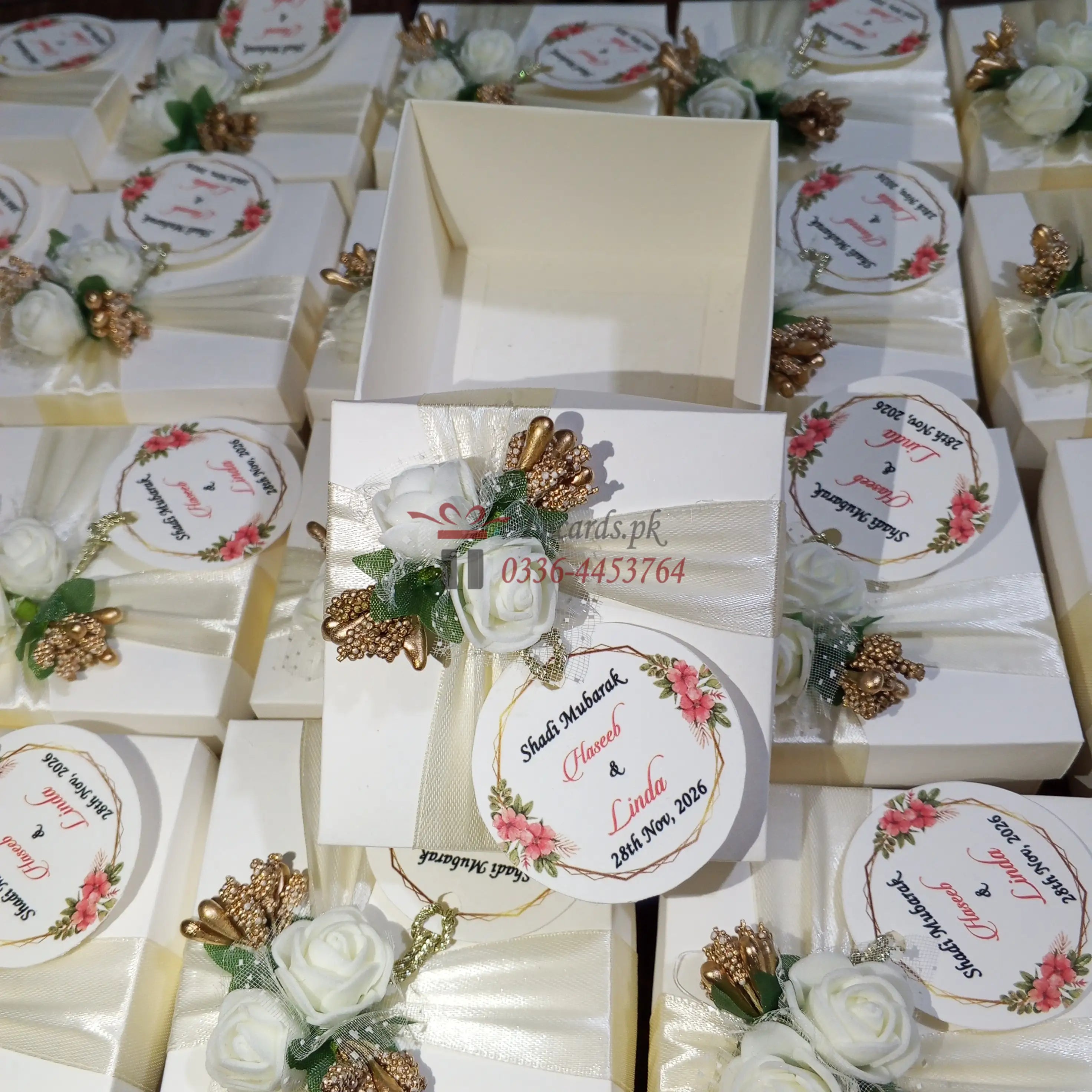 Two Flower Two Seed Bid Boxes With Name Tag