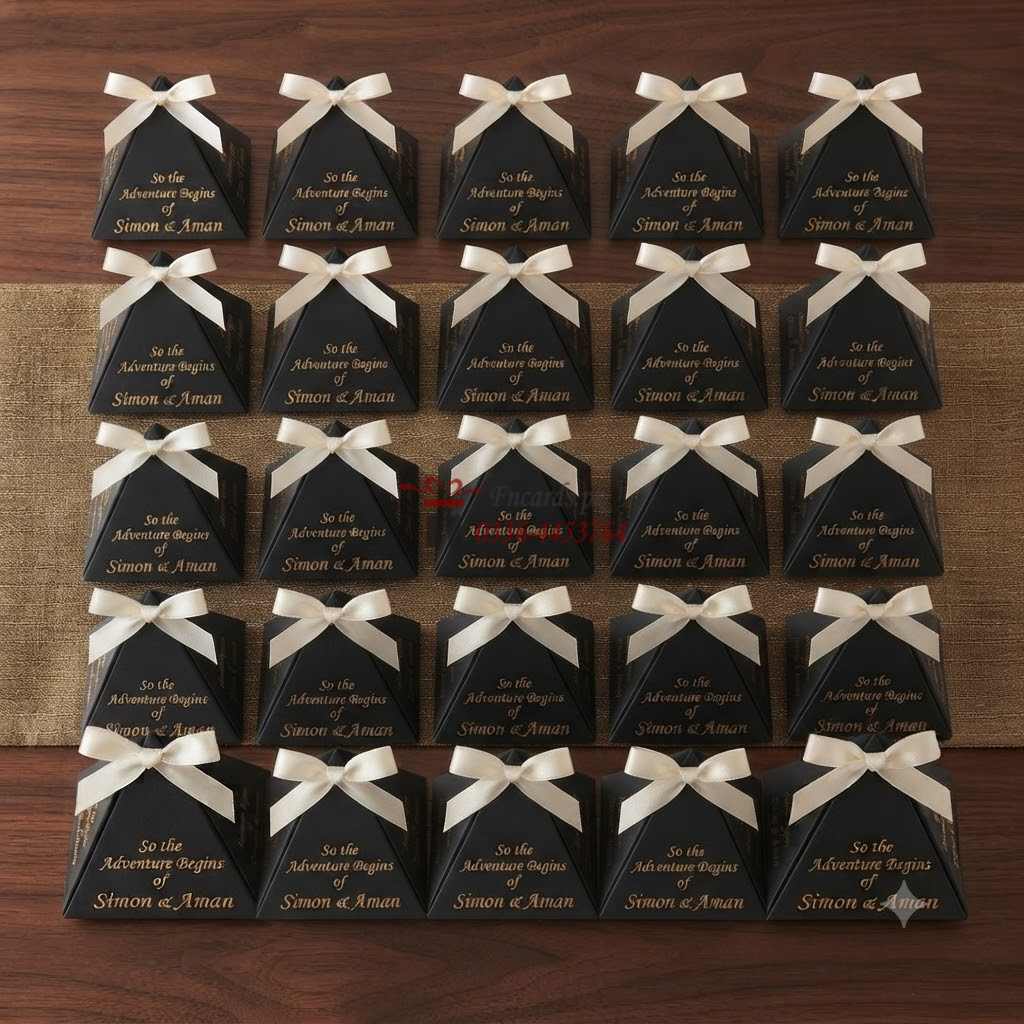 Black Colour Triangle With Goldan Ribbon