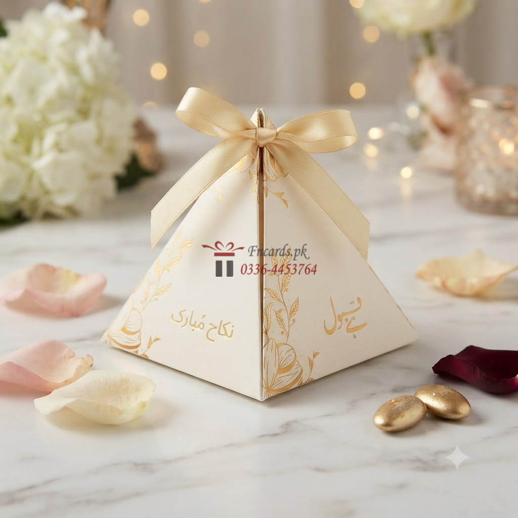 Triangle Bid Boxes With Goldan Printing