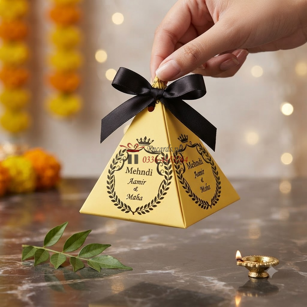 Yellow Colour Triangle Bid Boxes