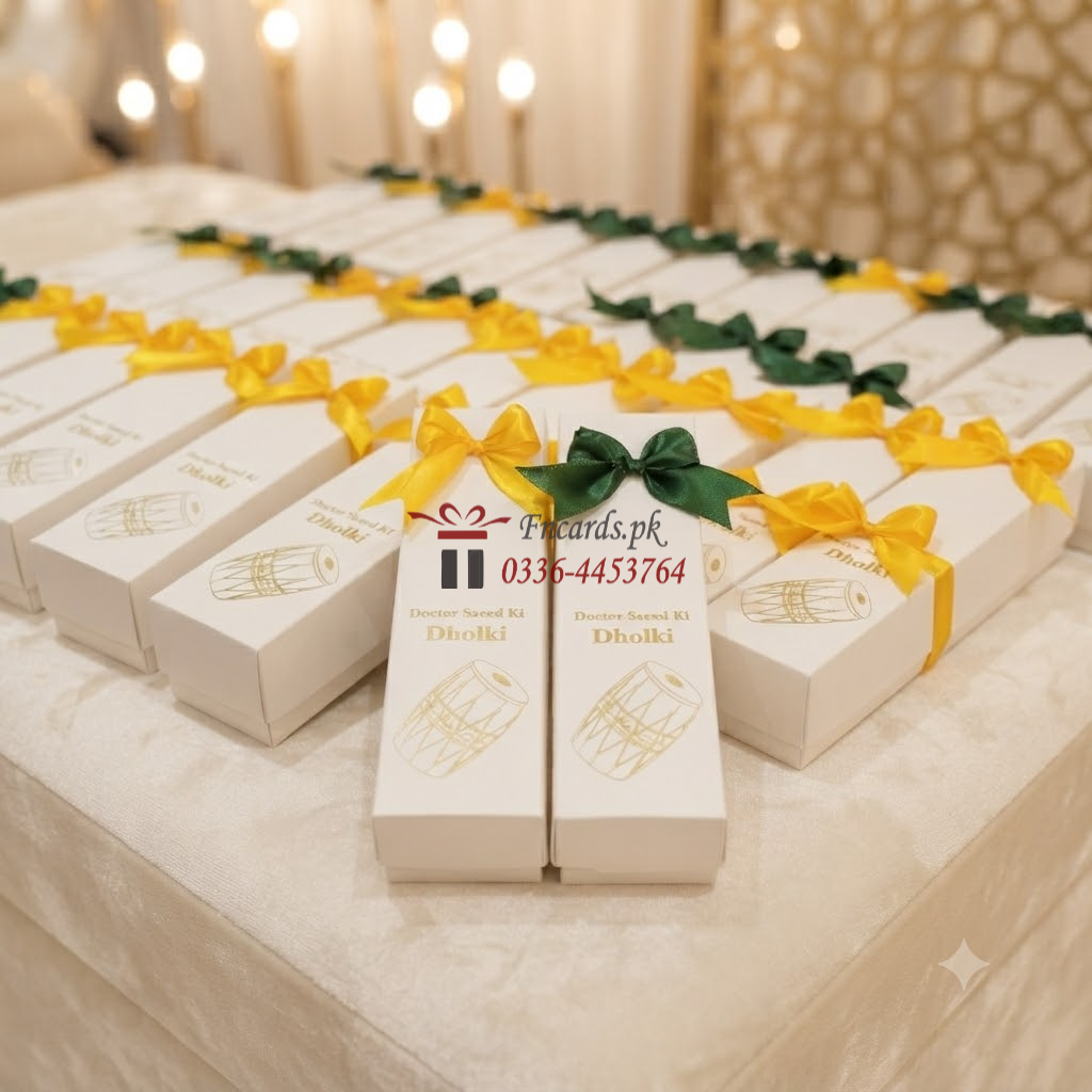 Dholki Gift Boxes With Bow