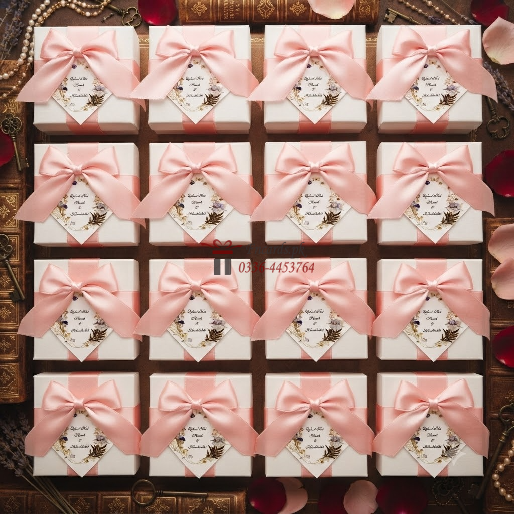 Peach Bid Boxes With Name Tag