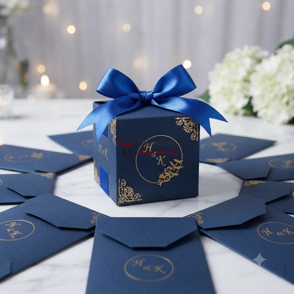 Square Bid Boxes With Goldan Printing