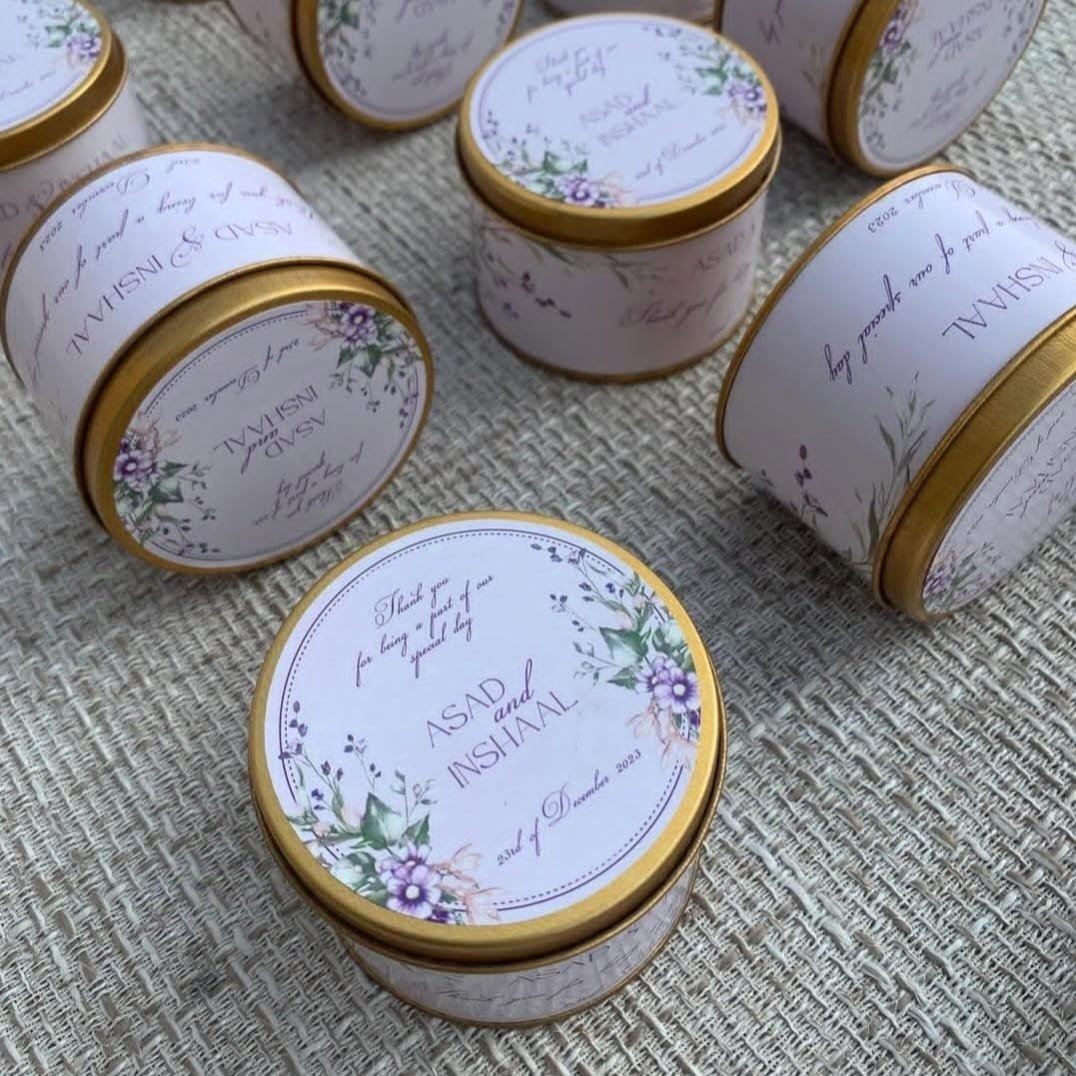 Tin Bid Boxes With Name Sticker Tin Bid Boxes With Name Sticker