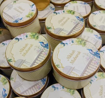 Tin Bid Boxes With Sticker