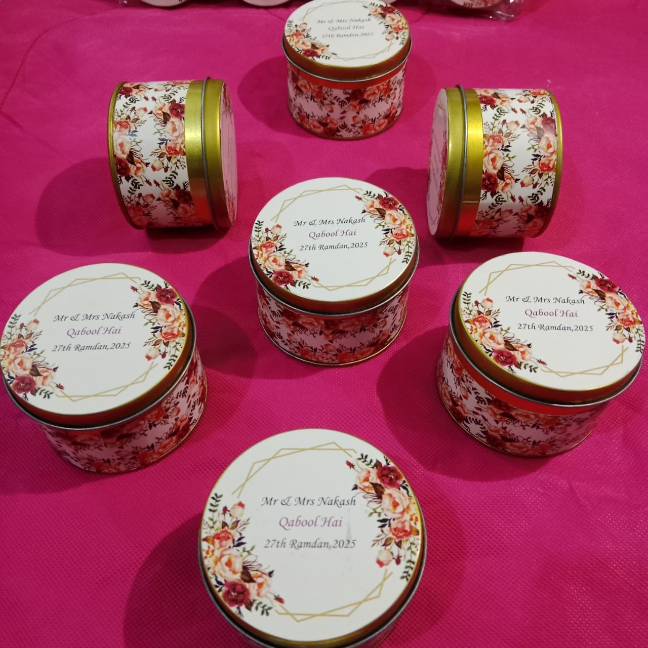 Tin Bid Boxes With Couple Name Tin Bid Boxes With Couple Name